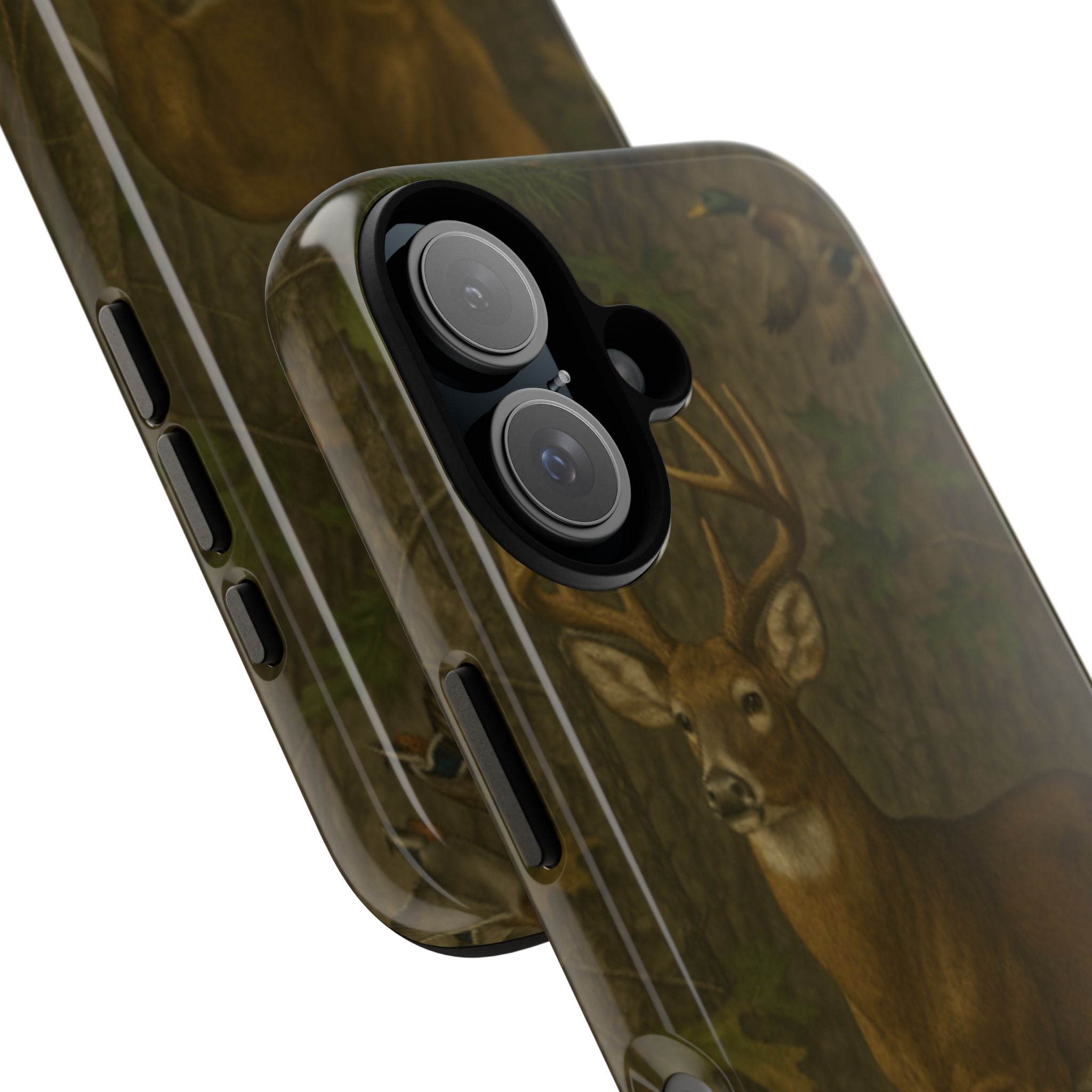 Hunting Phone Case – Deer & Ducks Design | Southern Moss Outfitters | Rugged Camo Outdoor iPhone Case