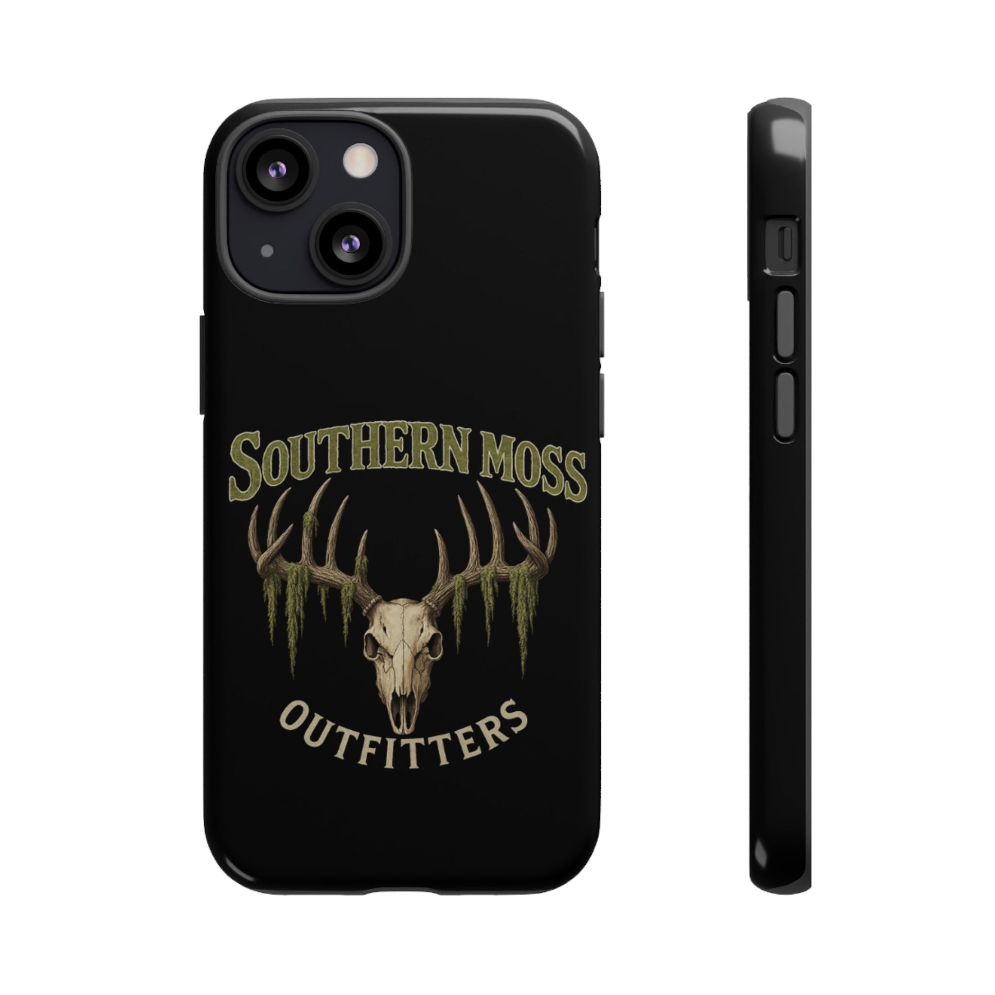 Southern Moss Outfitters Skull Phone Case – Rugged Deer Antler Design, Outdoor Gear, Hunting Accessories, Rustic Style, Gift for Adventurers