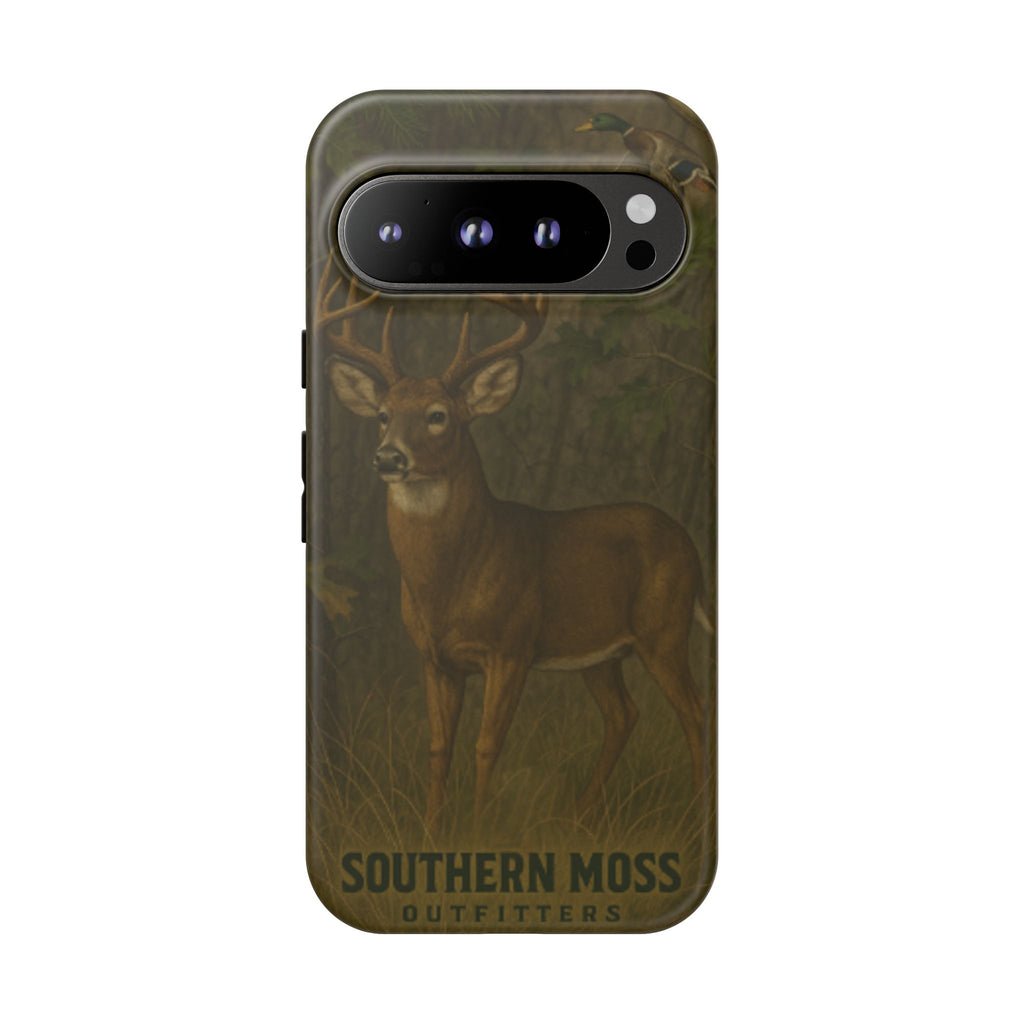 Hunting Phone Case – Deer & Ducks Design | Southern Moss Outfitters | Rugged Camo Outdoor iPhone Case