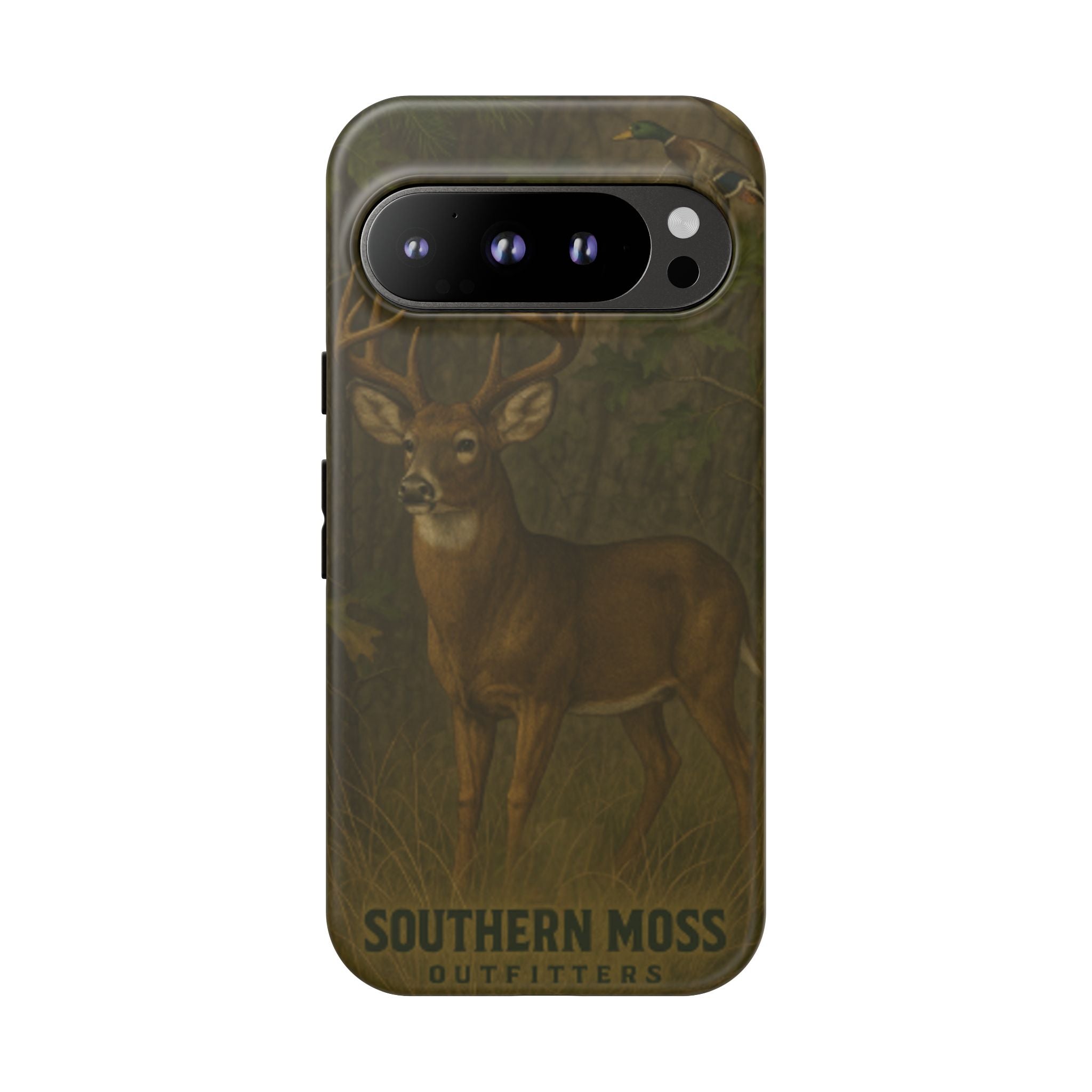 Hunting Phone Case – Deer & Ducks Design | Southern Moss Outfitters | Rugged Camo Outdoor iPhone Case