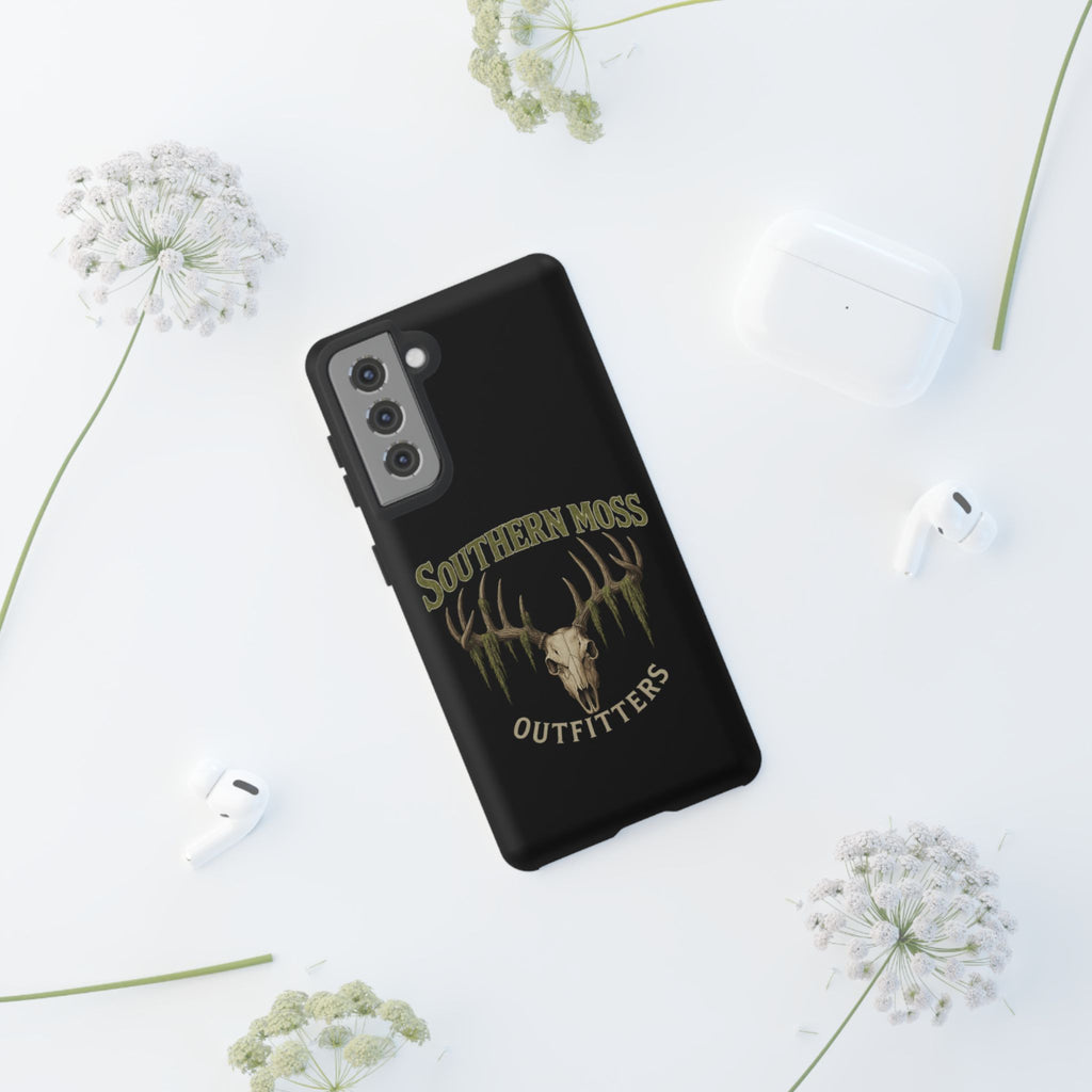 Southern Moss Outfitters Skull Phone Case – Rugged Deer Antler Design, Outdoor Gear, Hunting Accessories, Rustic Style, Gift for Adventurers