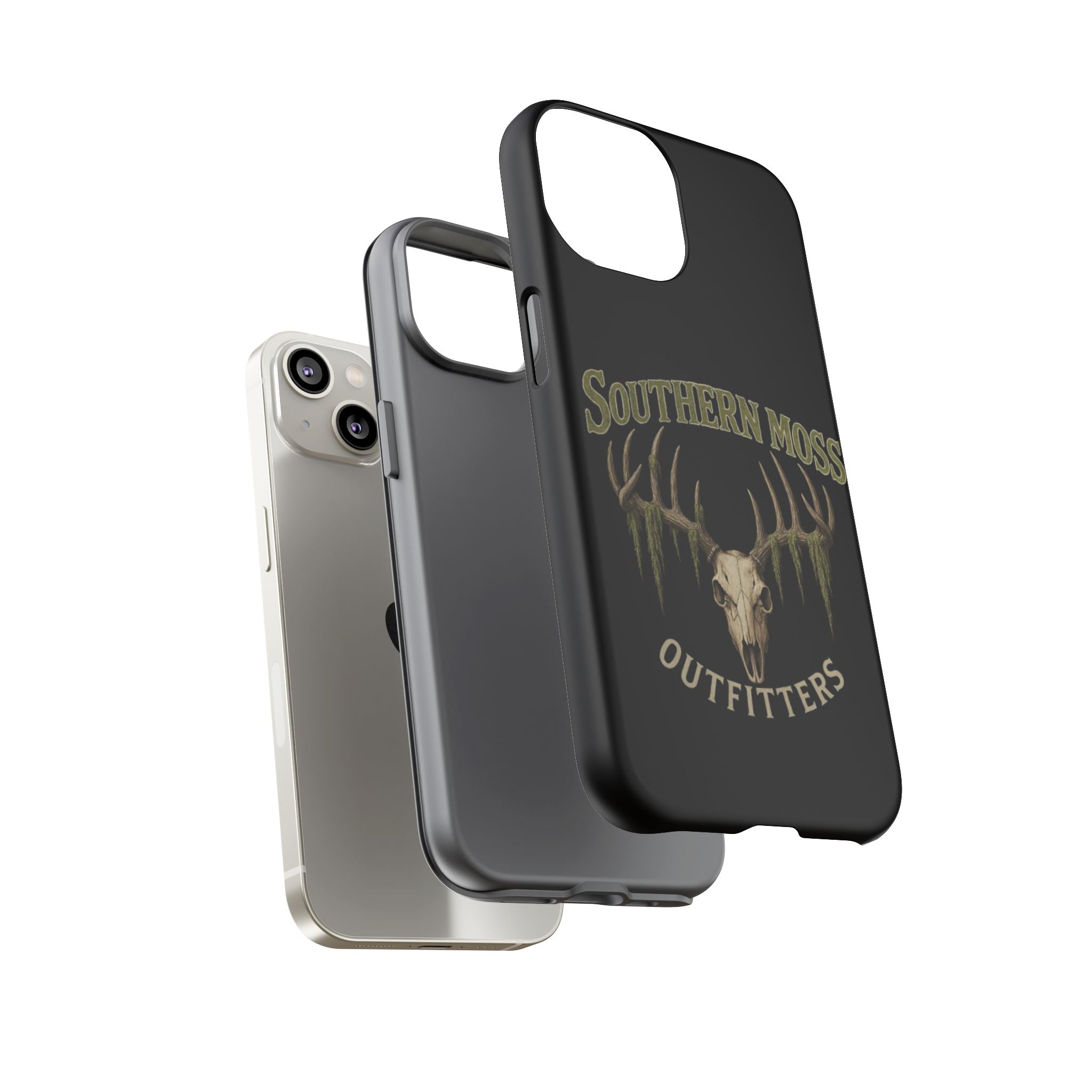 Southern Moss Outfitters Skull Phone Case – Rugged Deer Antler Design, Outdoor Gear, Hunting Accessories, Rustic Style, Gift for Adventurers