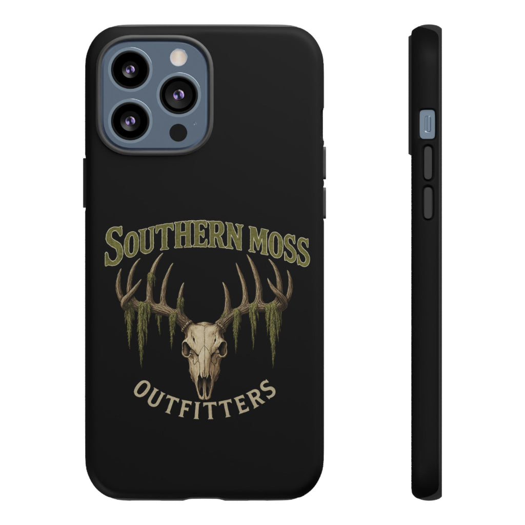 Southern Moss Outfitters Skull Phone Case – Rugged Deer Antler Design, Outdoor Gear, Hunting Accessories, Rustic Style, Gift for Adventurers