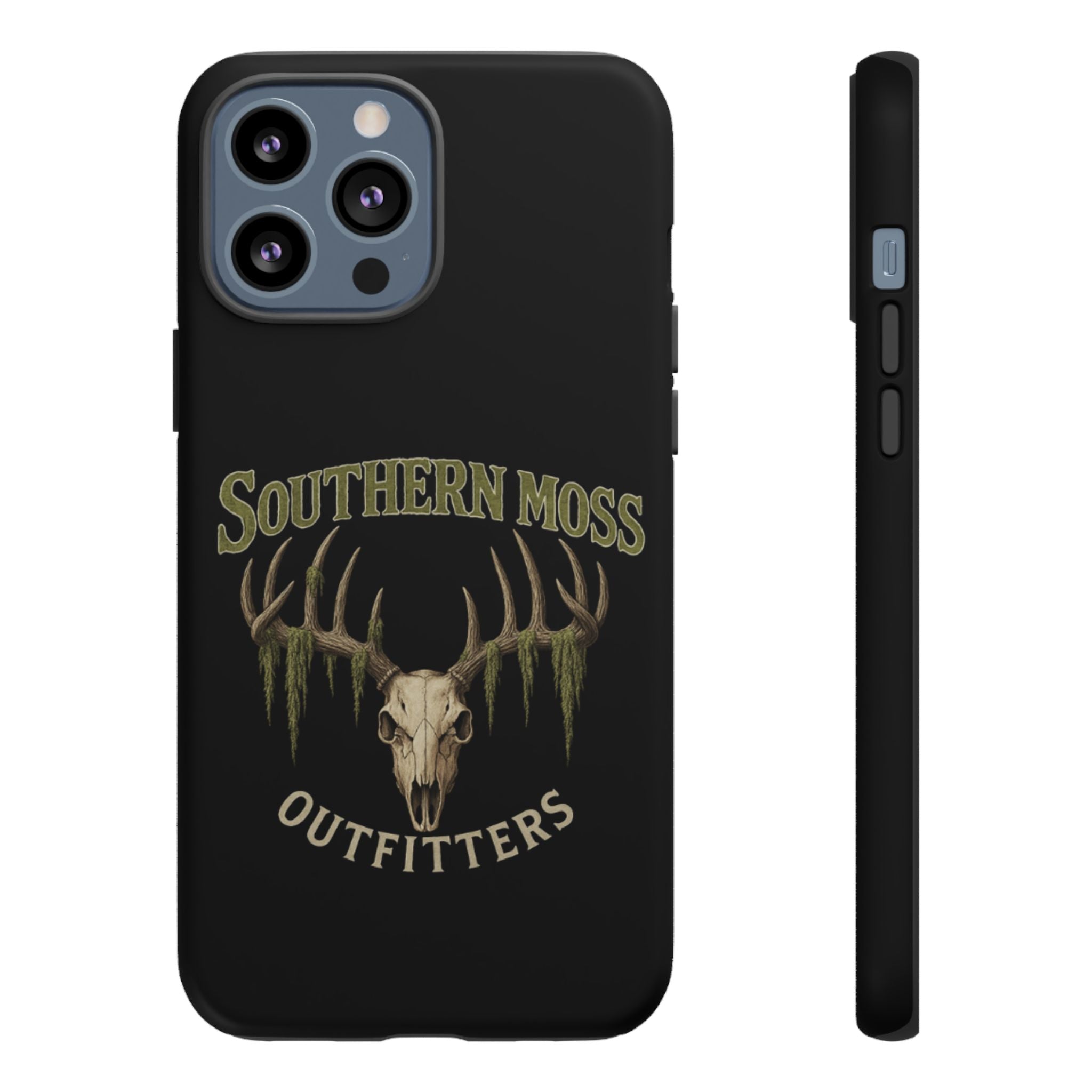 Southern Moss Outfitters Skull Phone Case – Rugged Deer Antler Design, Outdoor Gear, Hunting Accessories, Rustic Style, Gift for Adventurers