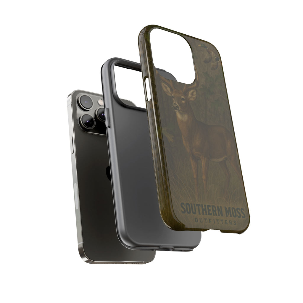 Hunting Phone Case – Deer & Ducks Design | Southern Moss Outfitters | Rugged Camo Outdoor iPhone Case