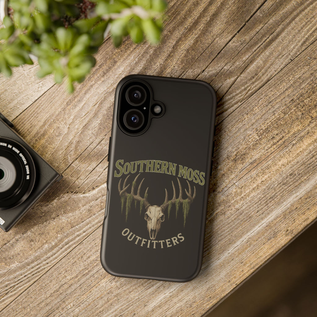 Southern Moss Outfitters Skull Phone Case – Rugged Deer Antler Design, Outdoor Gear, Hunting Accessories, Rustic Style, Gift for Adventurers