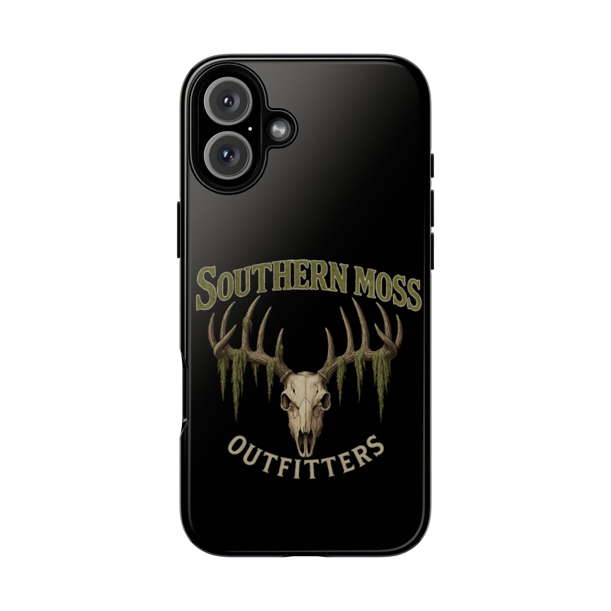 Southern Moss Outfitters Skull Phone Case – Rugged Deer Antler Design, Outdoor Gear, Hunting Accessories, Rustic Style, Gift for Adventurers