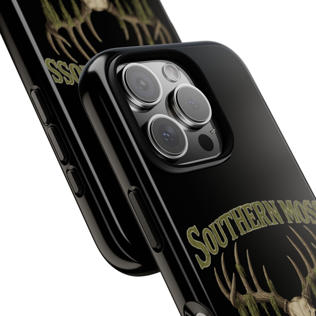 Southern Moss Outfitters Skull Phone Case – Rugged Deer Antler Design, Outdoor Gear, Hunting Accessories, Rustic Style, Gift for Adventurers