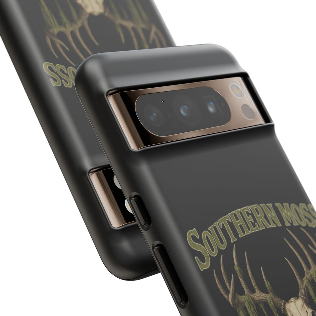 Southern Moss Outfitters Skull Phone Case – Rugged Deer Antler Design, Outdoor Gear, Hunting Accessories, Rustic Style, Gift for Adventurers