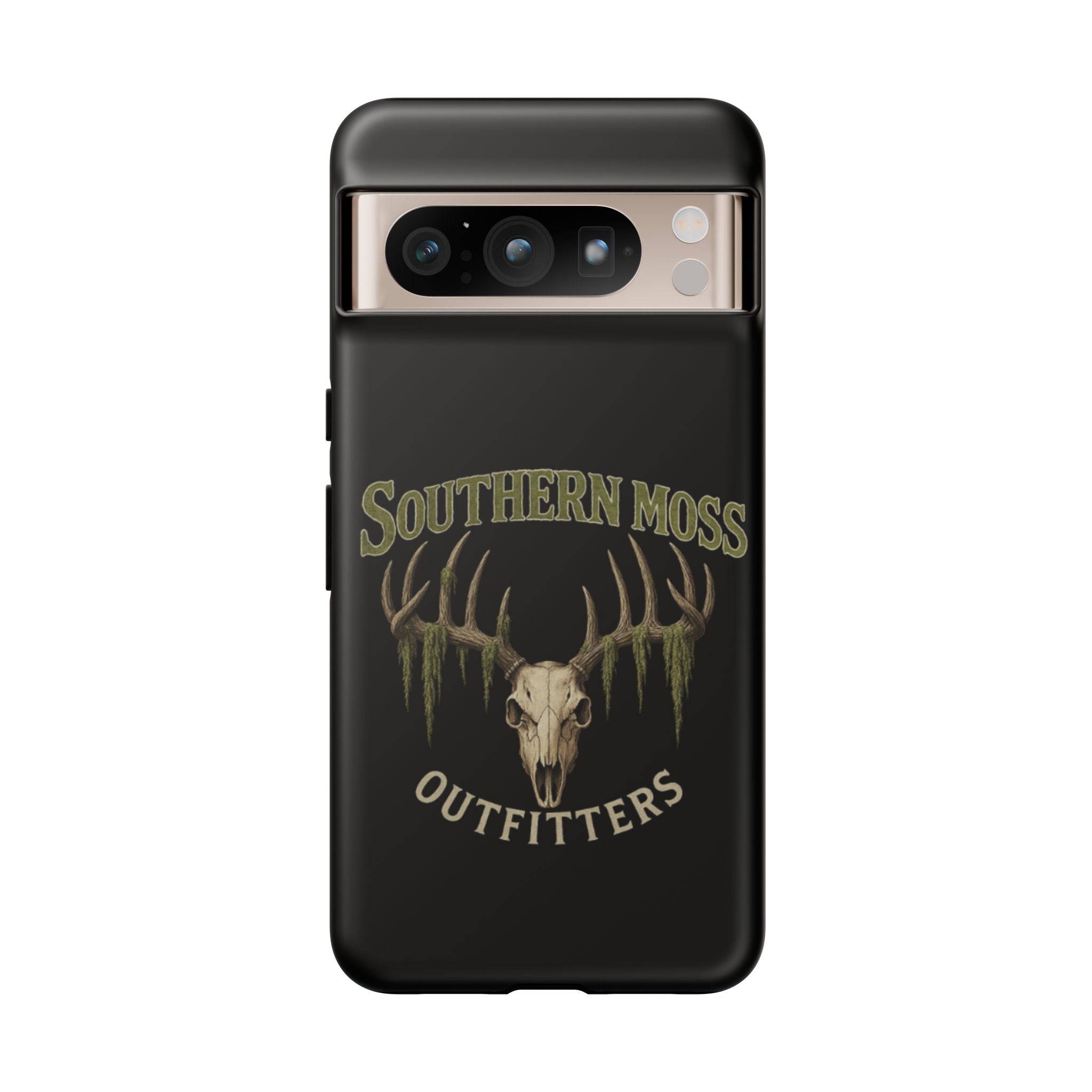 Southern Moss Outfitters Skull Phone Case – Rugged Deer Antler Design, Outdoor Gear, Hunting Accessories, Rustic Style, Gift for Adventurers