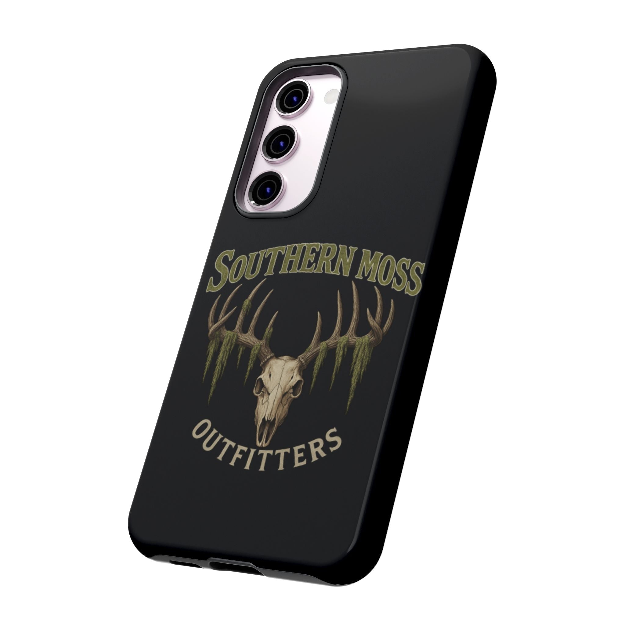 Southern Moss Outfitters Skull Phone Case – Rugged Deer Antler Design, Outdoor Gear, Hunting Accessories, Rustic Style, Gift for Adventurers