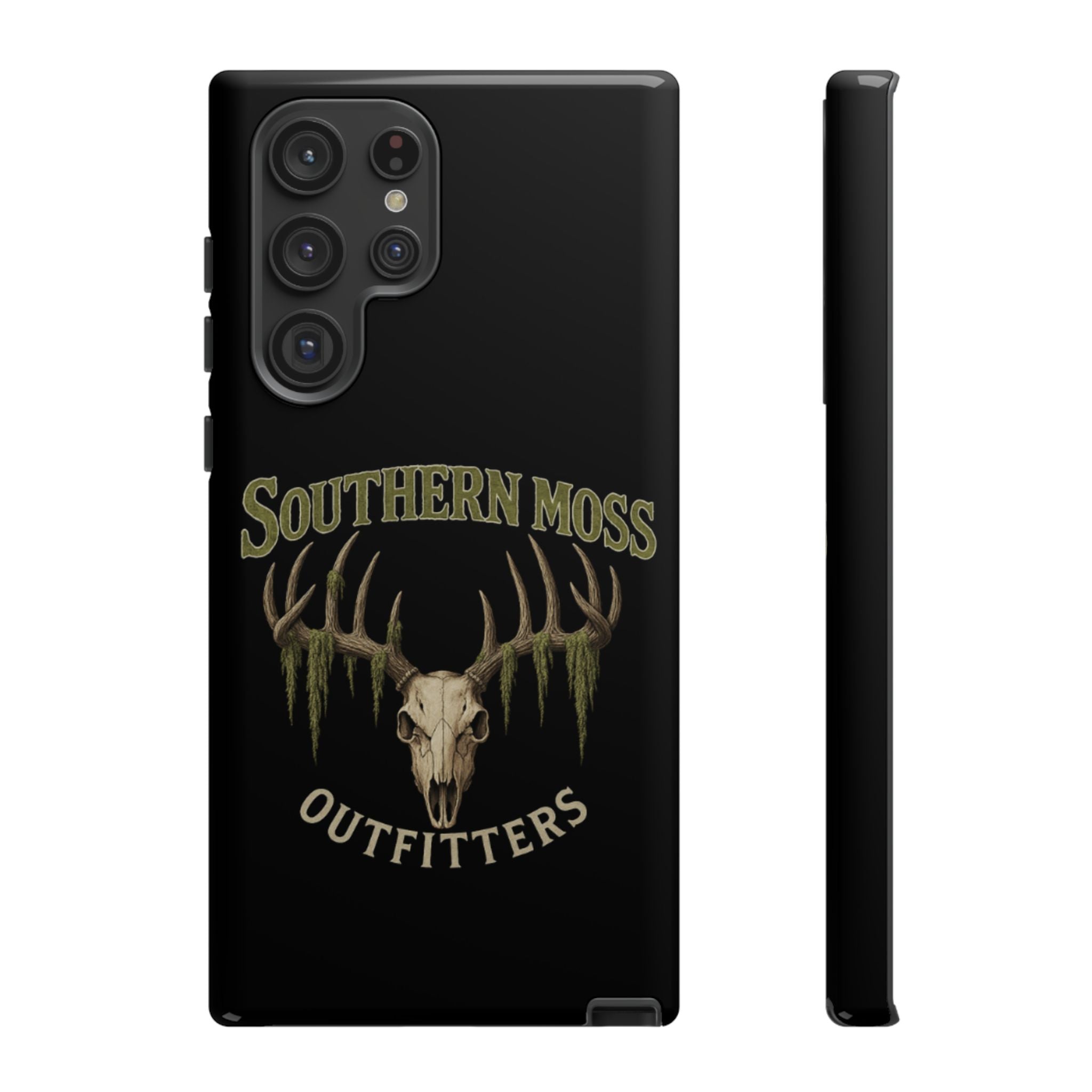 Southern Moss Outfitters Skull Phone Case – Rugged Deer Antler Design, Outdoor Gear, Hunting Accessories, Rustic Style, Gift for Adventurers