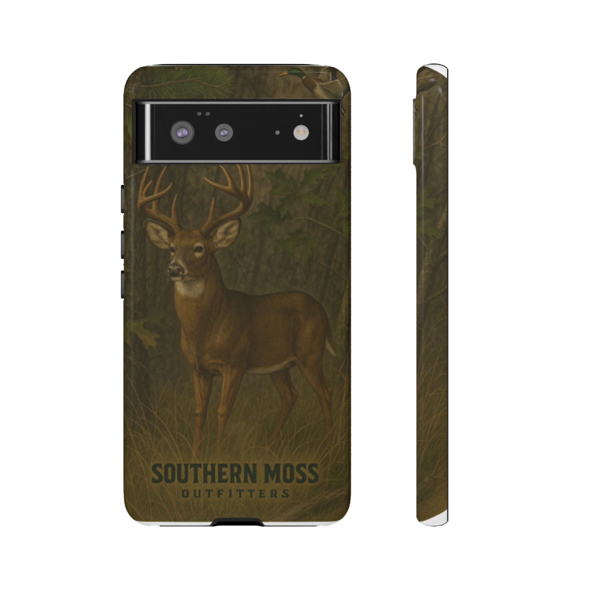 Hunting Phone Case – Deer & Ducks Design | Southern Moss Outfitters | Rugged Camo Outdoor iPhone Case
