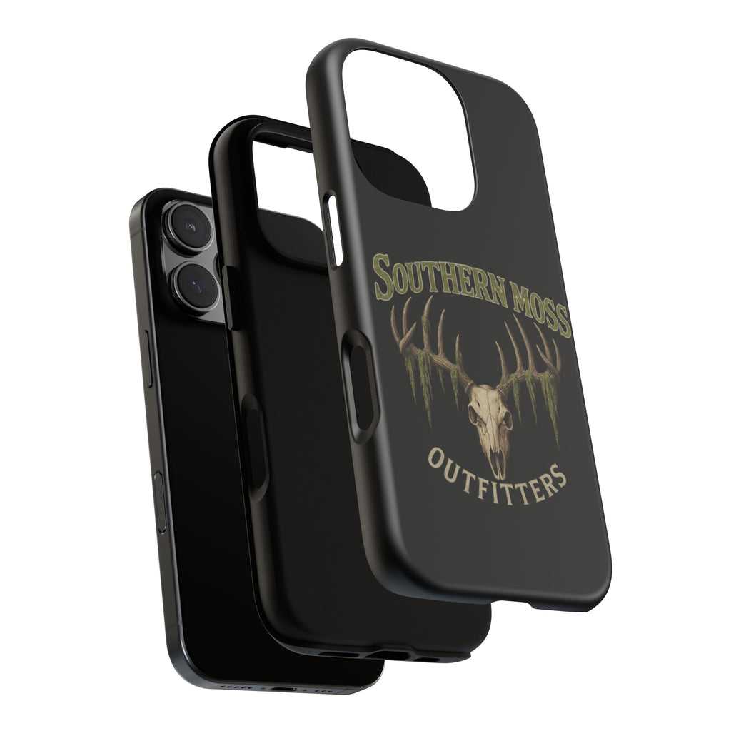 Southern Moss Outfitters Skull Phone Case – Rugged Deer Antler Design, Outdoor Gear, Hunting Accessories, Rustic Style, Gift for Adventurers