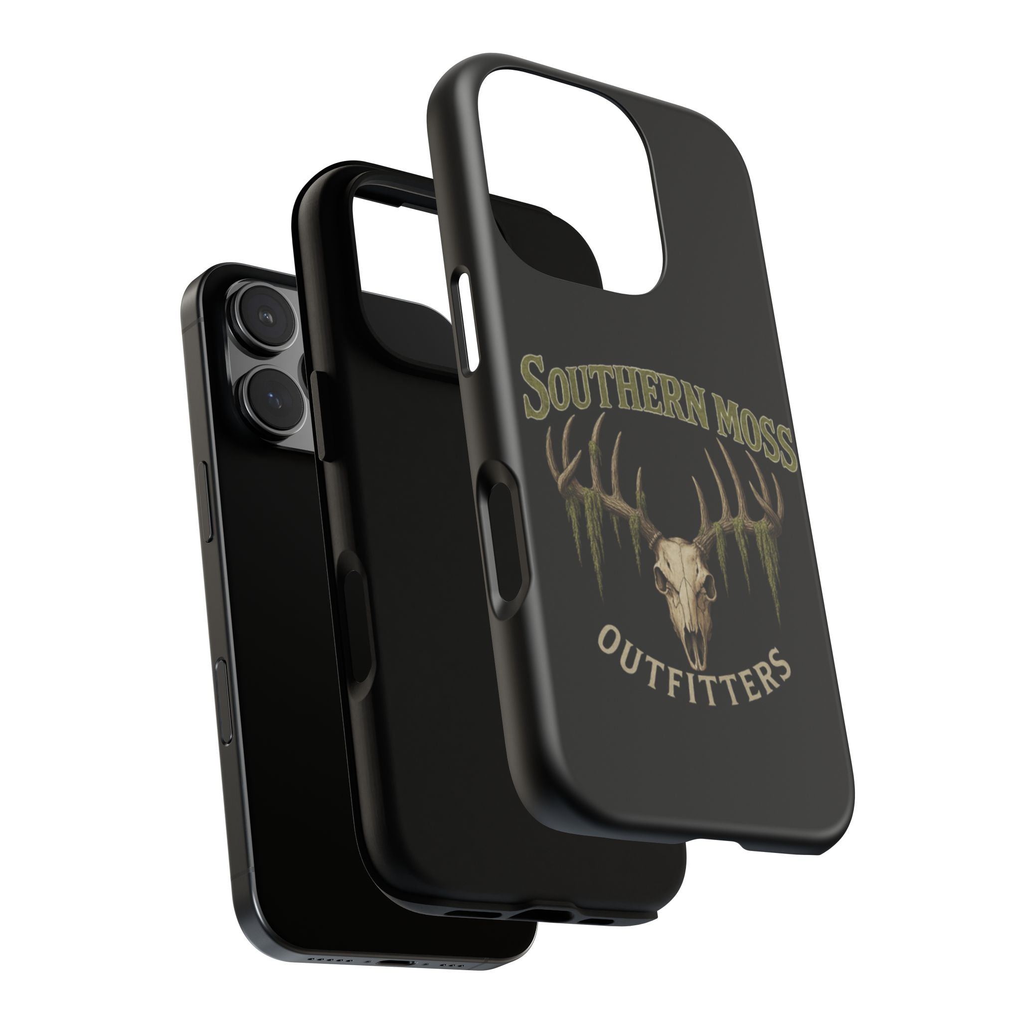 Southern Moss Outfitters Skull Phone Case – Rugged Deer Antler Design, Outdoor Gear, Hunting Accessories, Rustic Style, Gift for Adventurers