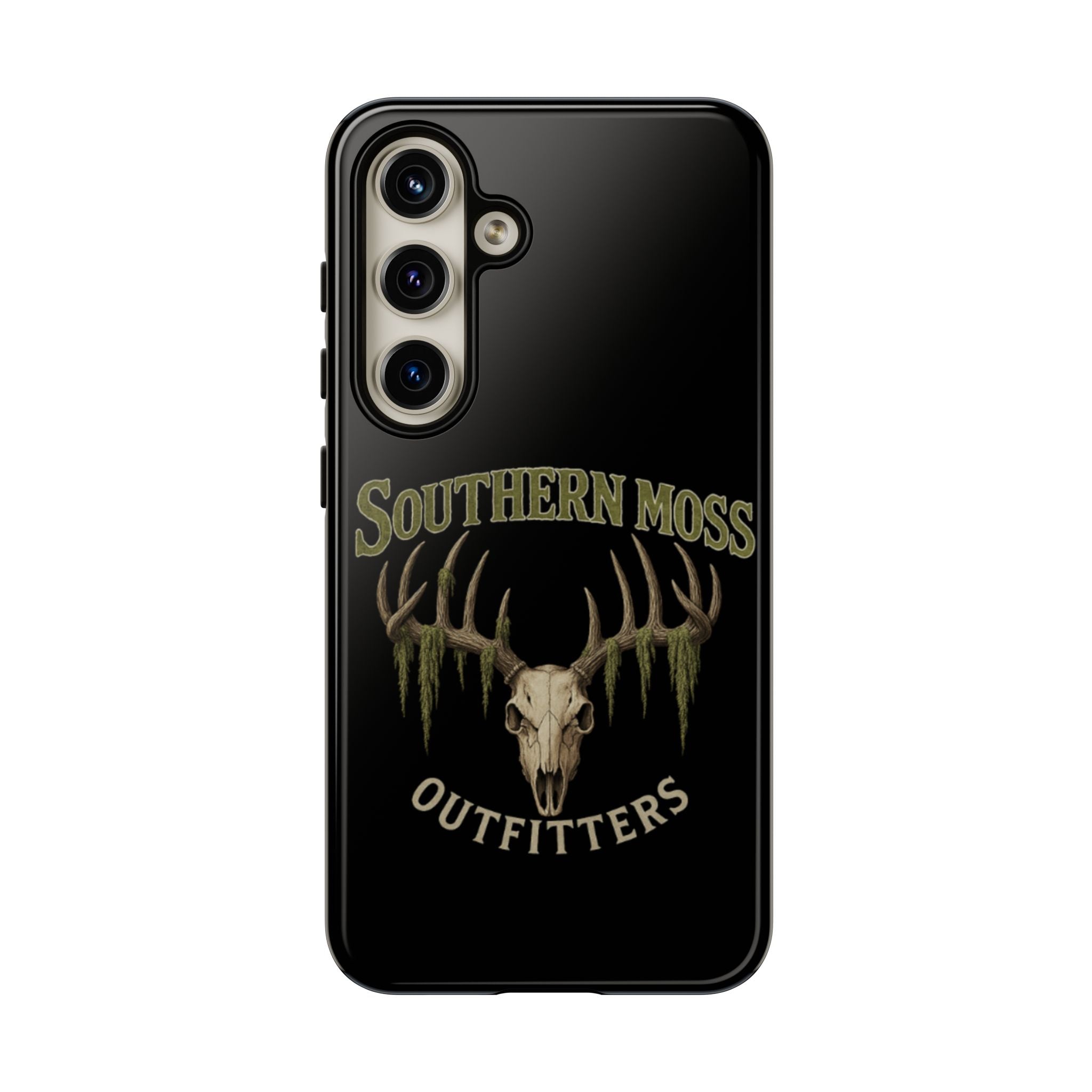 Southern Moss Outfitters Skull Phone Case – Rugged Deer Antler Design, Outdoor Gear, Hunting Accessories, Rustic Style, Gift for Adventurers