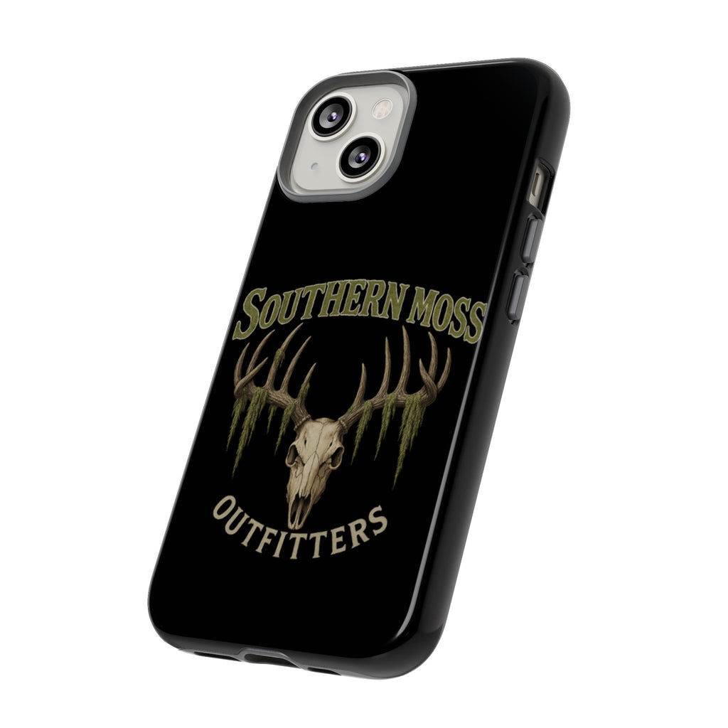 Southern Moss Outfitters Skull Phone Case – Rugged Deer Antler Design, Outdoor Gear, Hunting Accessories, Rustic Style, Gift for Adventurers
