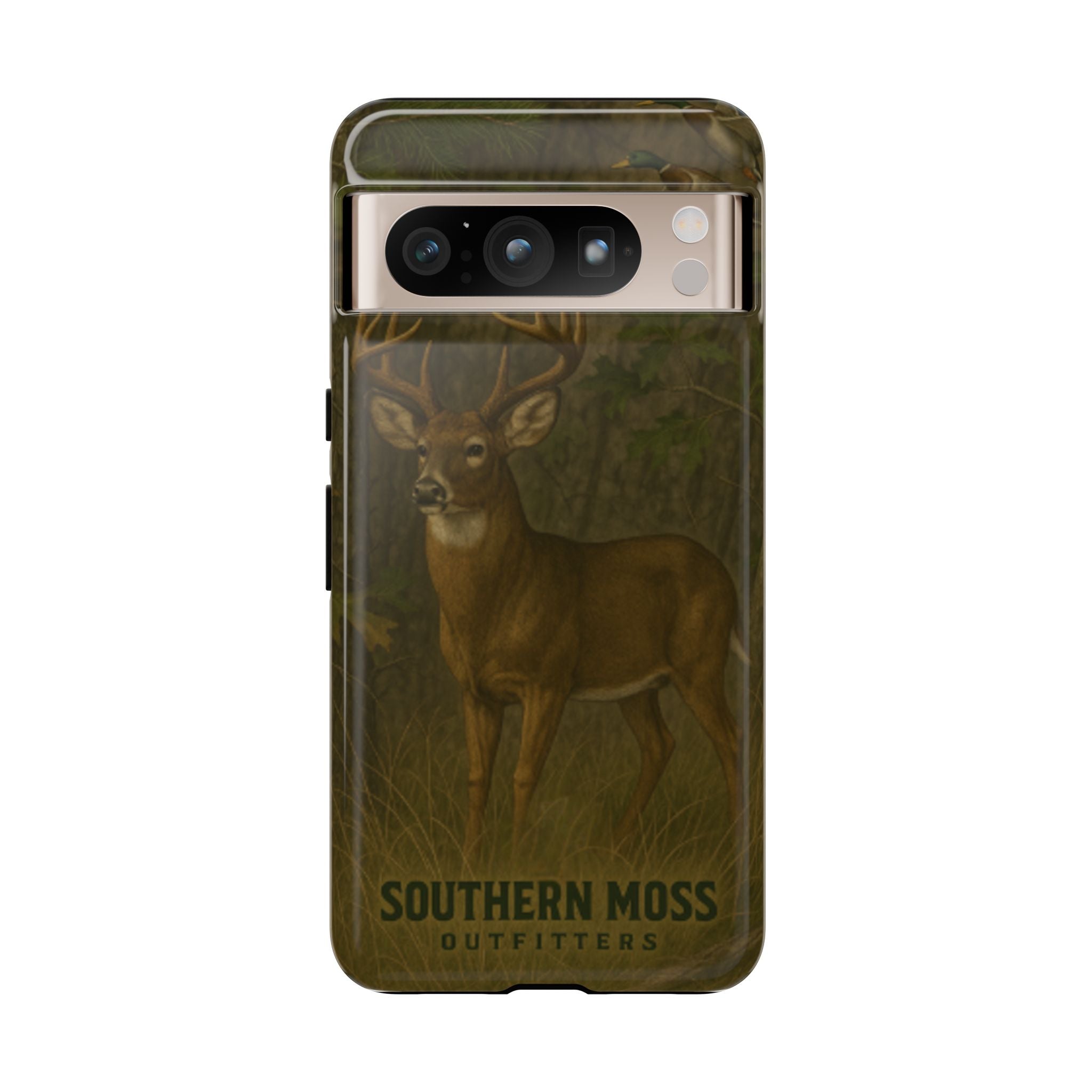 Hunting Phone Case – Deer & Ducks Design | Southern Moss Outfitters | Rugged Camo Outdoor iPhone Case