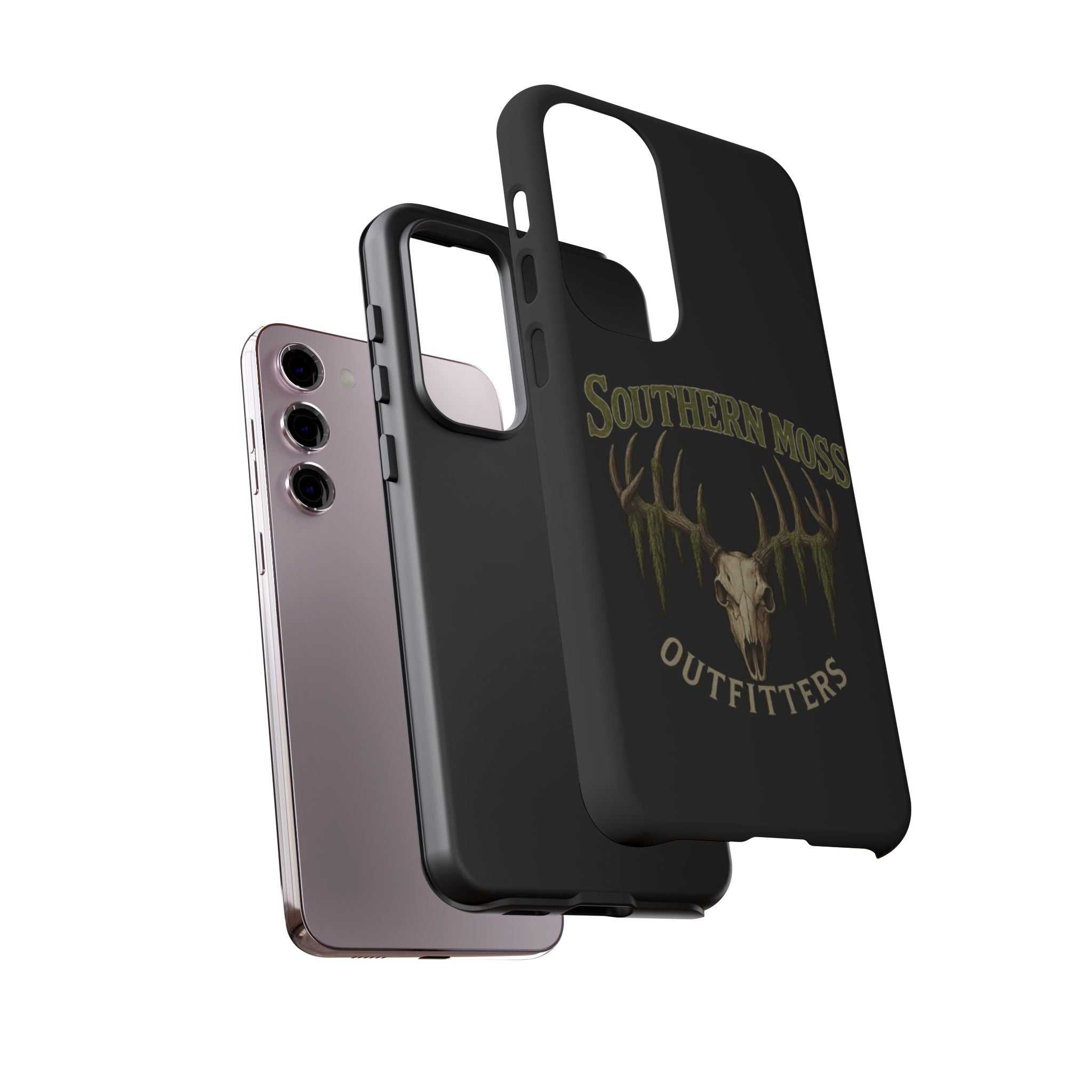 Southern Moss Outfitters Skull Phone Case – Rugged Deer Antler Design, Outdoor Gear, Hunting Accessories, Rustic Style, Gift for Adventurers