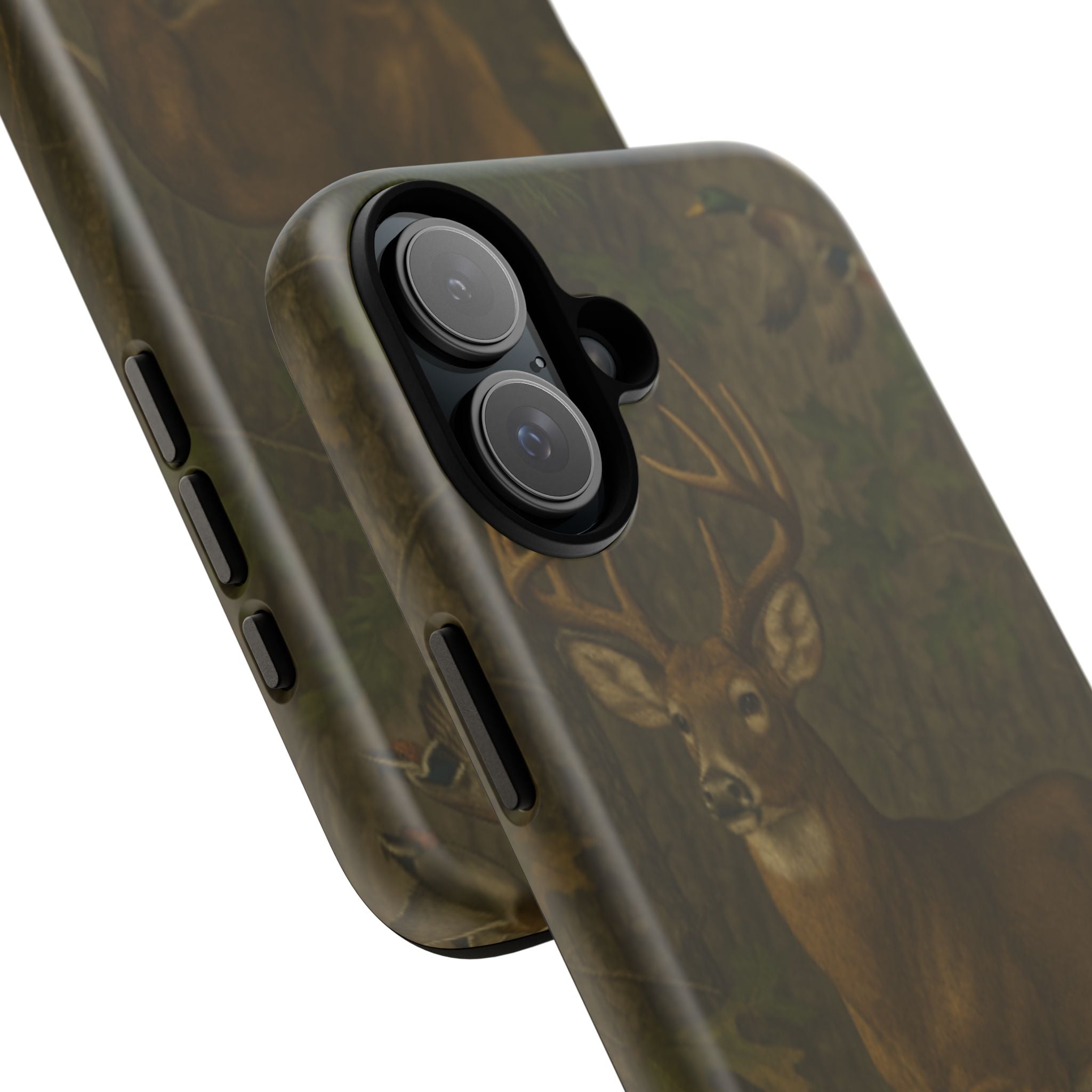 Hunting Phone Case – Deer & Ducks Design | Southern Moss Outfitters | Rugged Camo Outdoor iPhone Case