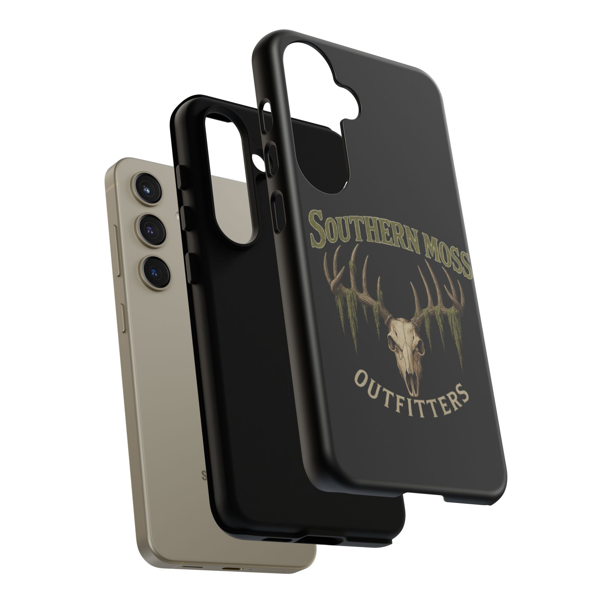 Southern Moss Outfitters Skull Phone Case – Rugged Deer Antler Design, Outdoor Gear, Hunting Accessories, Rustic Style, Gift for Adventurers
