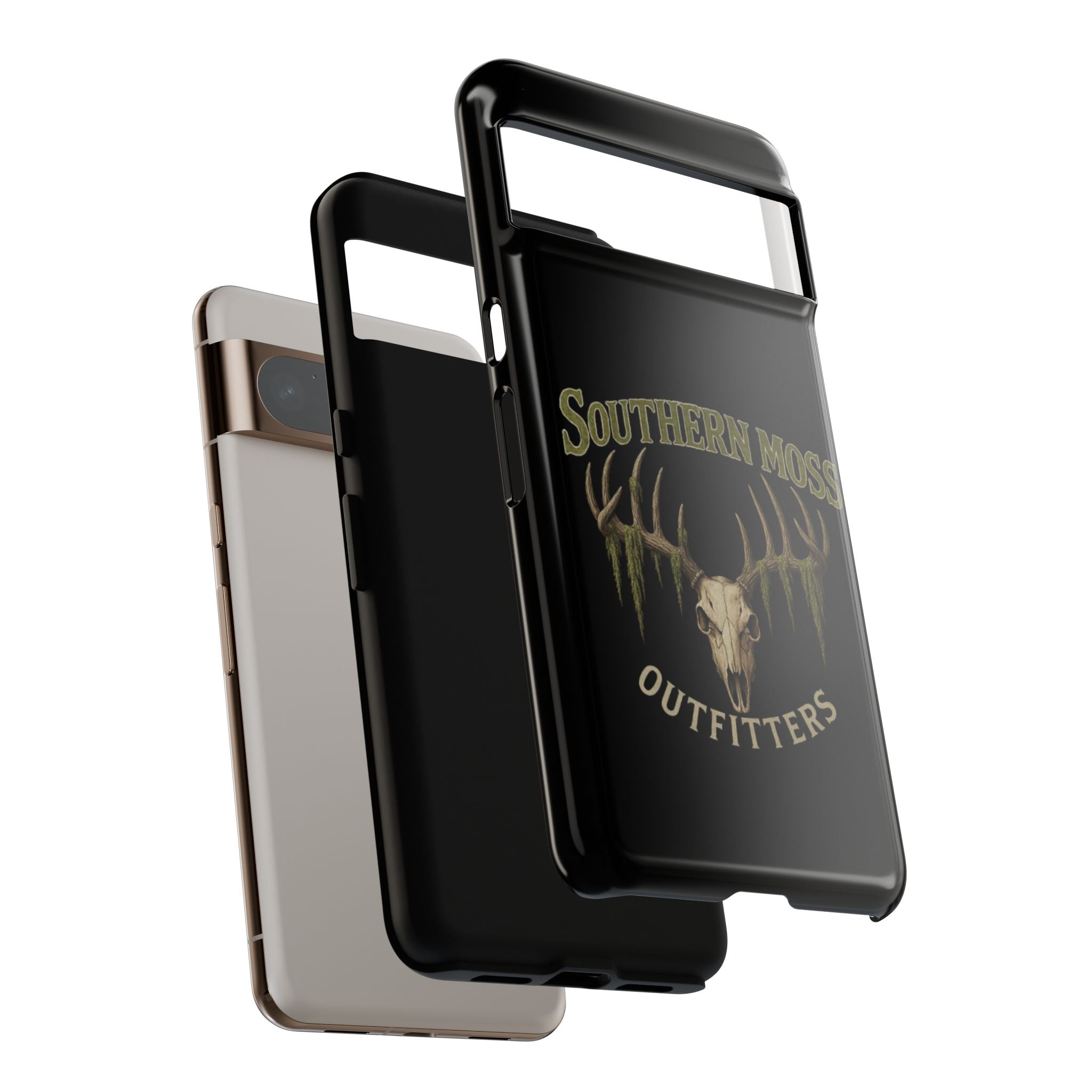 Southern Moss Outfitters Skull Phone Case – Rugged Deer Antler Design, Outdoor Gear, Hunting Accessories, Rustic Style, Gift for Adventurers