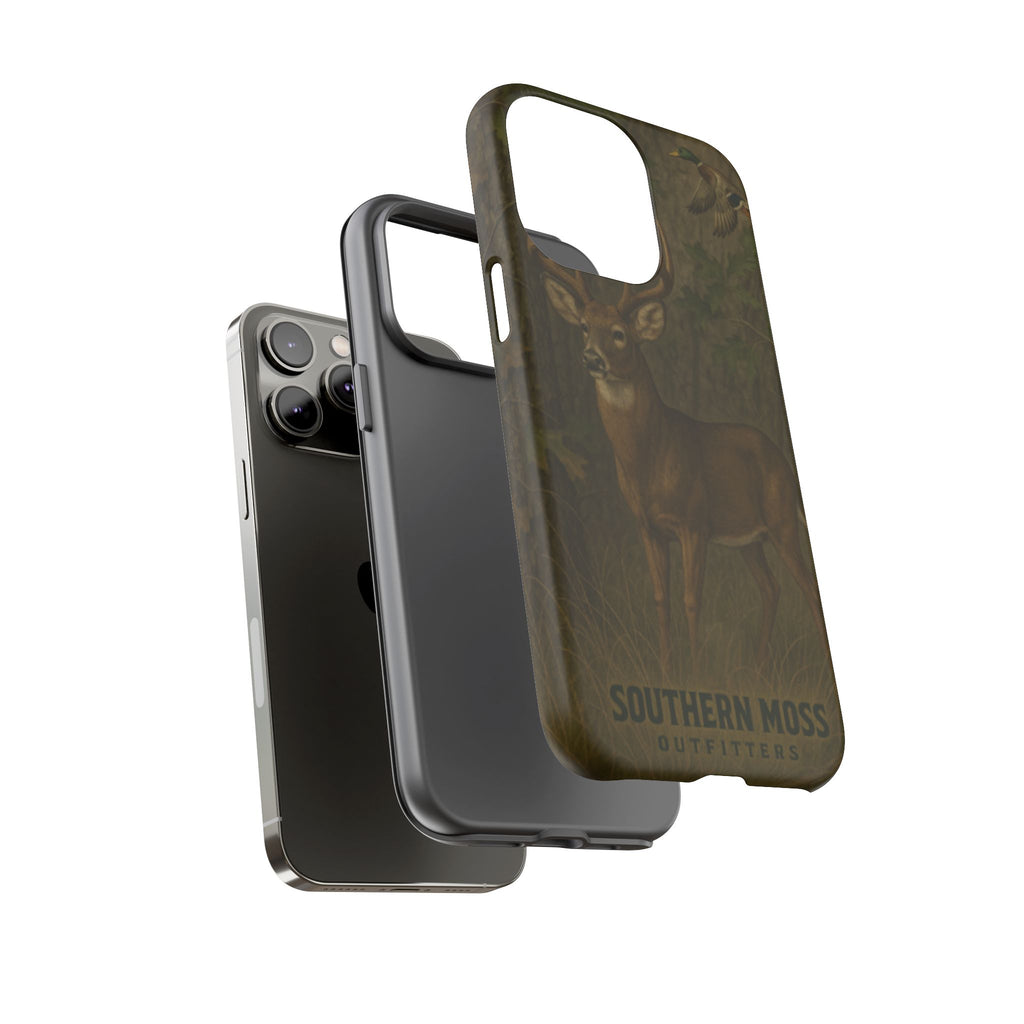 Hunting Phone Case – Deer & Ducks Design | Southern Moss Outfitters | Rugged Camo Outdoor iPhone Case