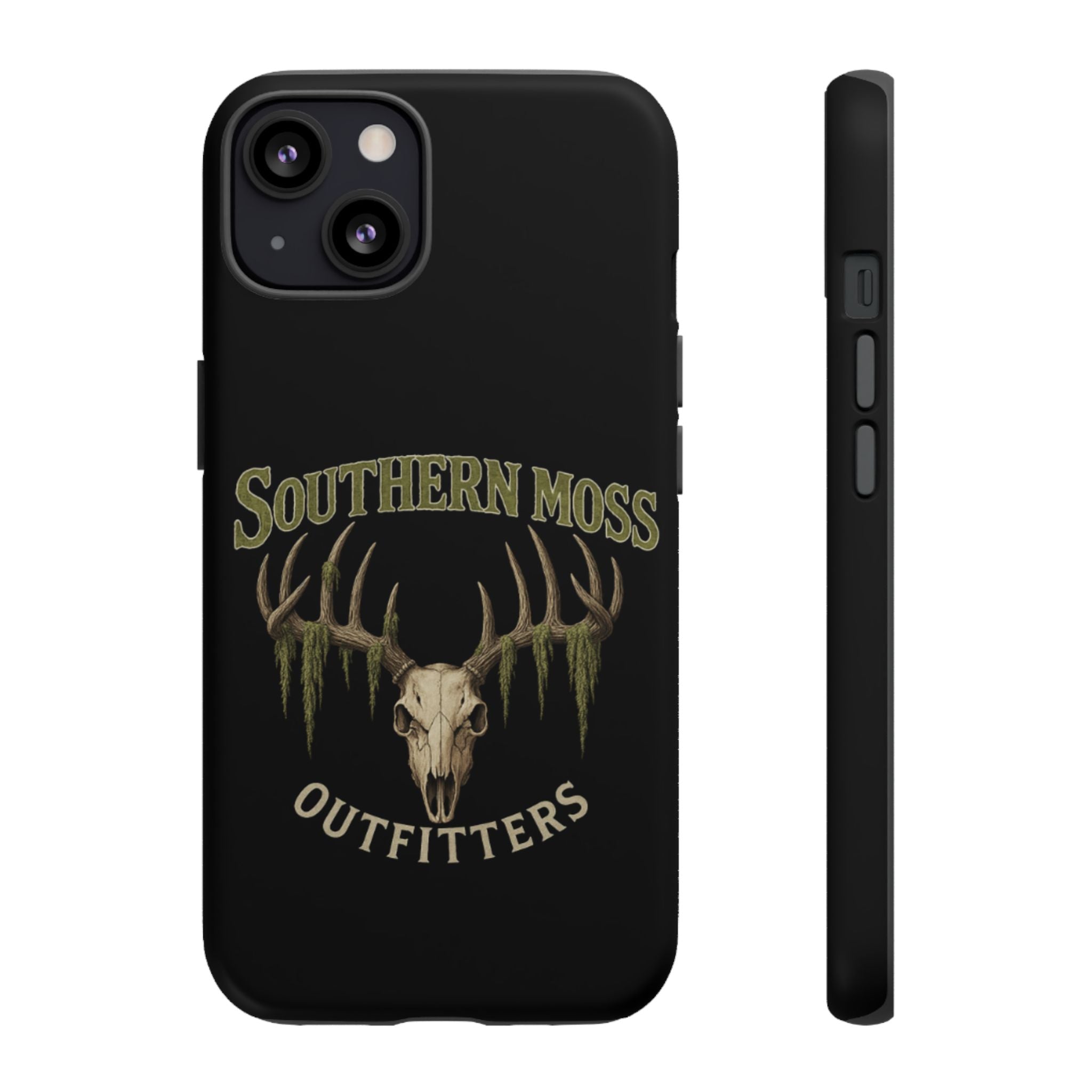 Southern Moss Outfitters Skull Phone Case – Rugged Deer Antler Design, Outdoor Gear, Hunting Accessories, Rustic Style, Gift for Adventurers
