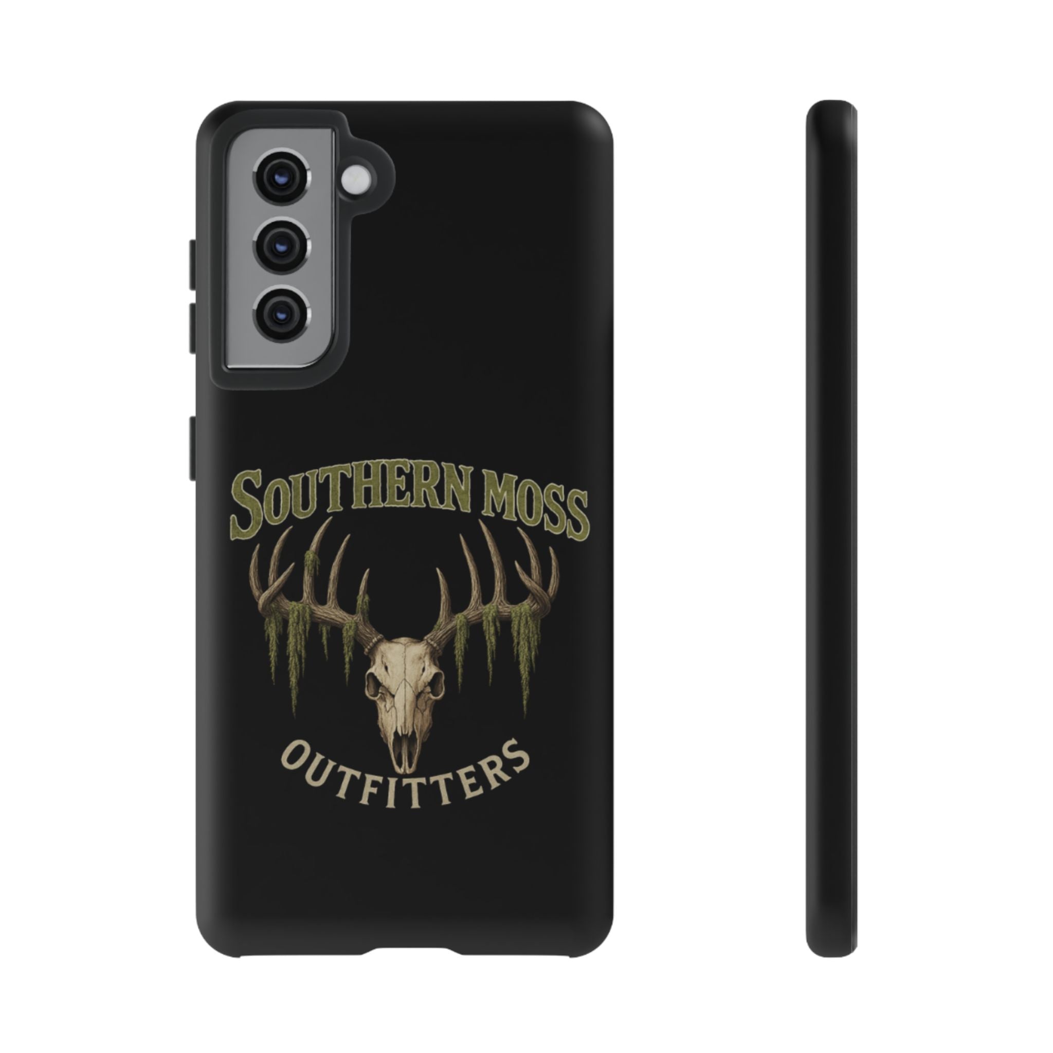 Southern Moss Outfitters Skull Phone Case – Rugged Deer Antler Design, Outdoor Gear, Hunting Accessories, Rustic Style, Gift for Adventurers