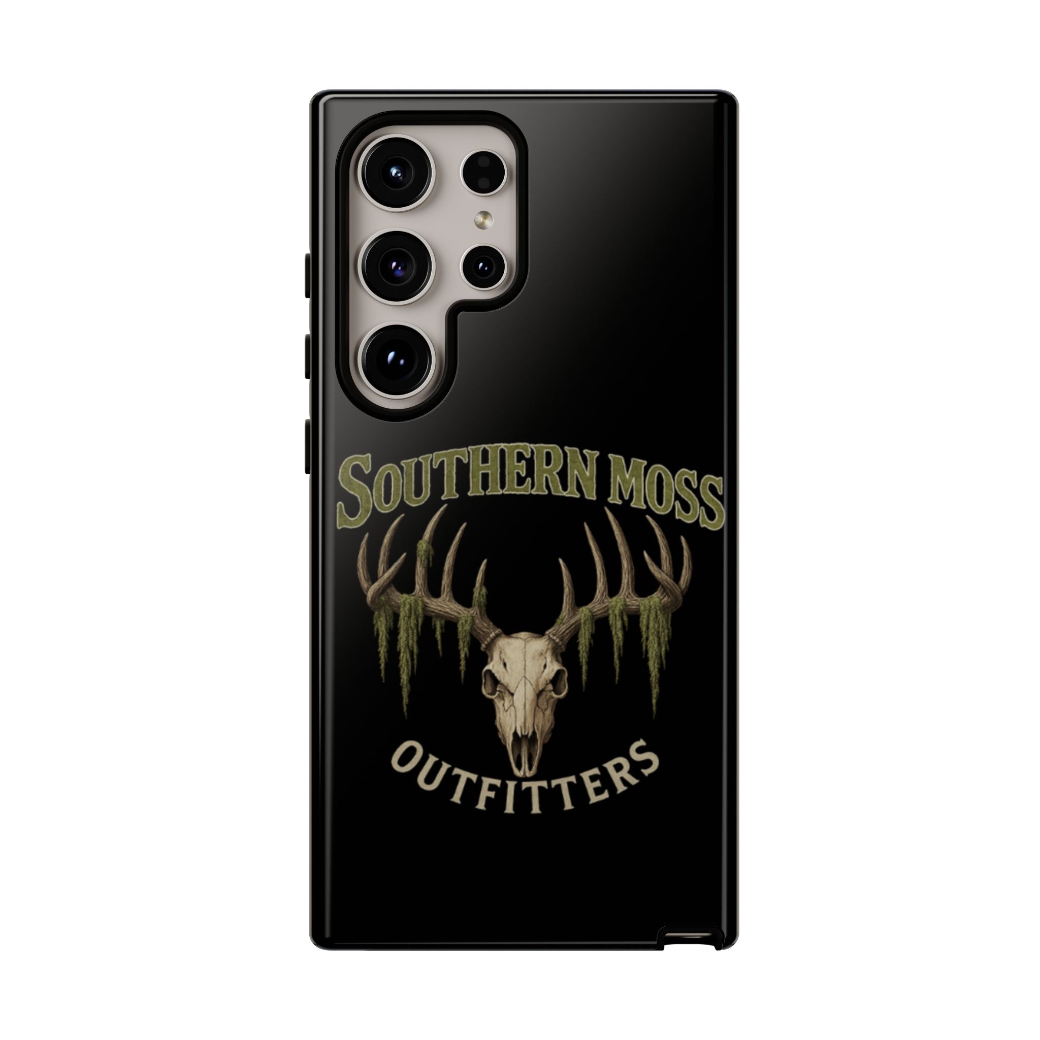 Southern Moss Outfitters Skull Phone Case – Rugged Deer Antler Design, Outdoor Gear, Hunting Accessories, Rustic Style, Gift for Adventurers