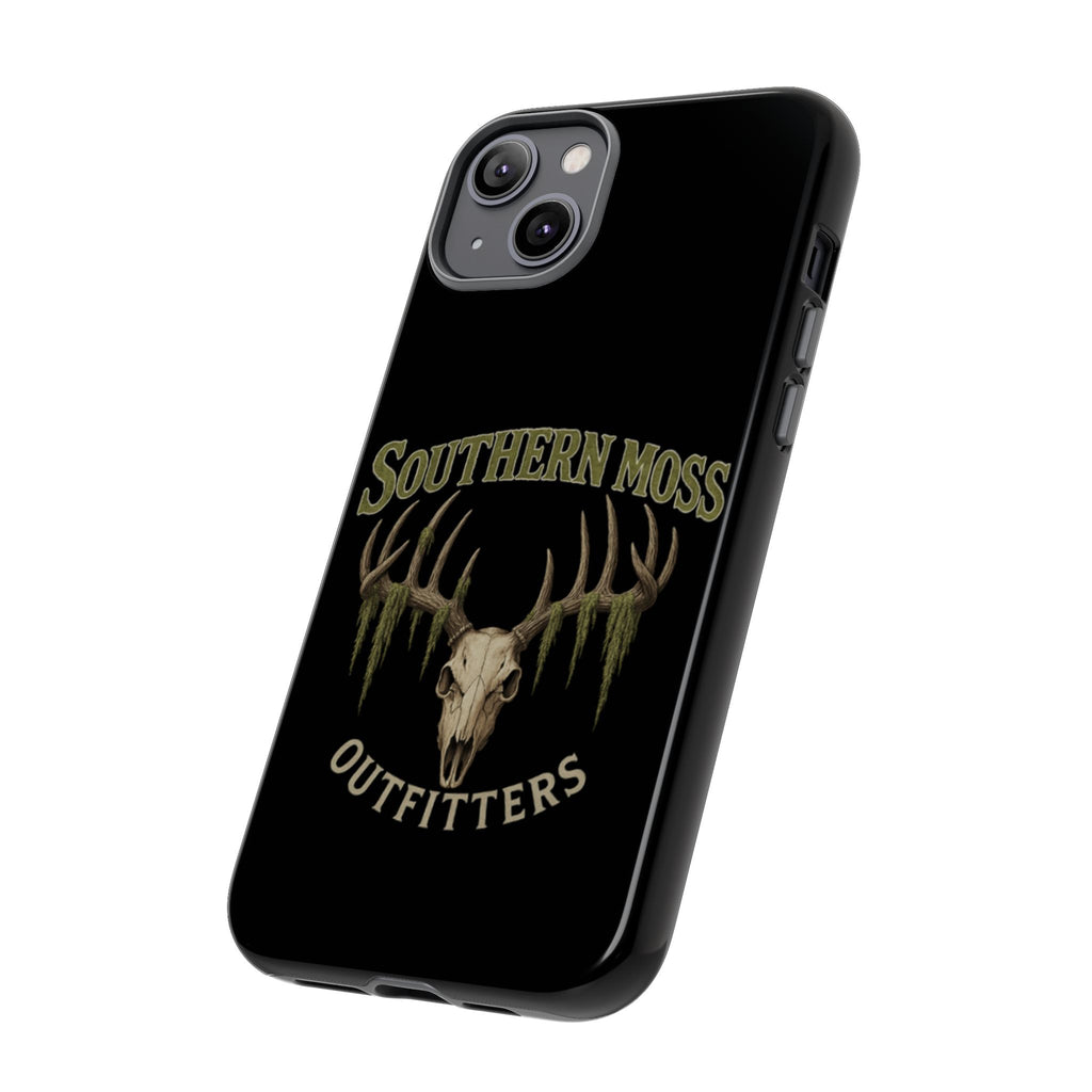 Southern Moss Outfitters Skull Phone Case – Rugged Deer Antler Design, Outdoor Gear, Hunting Accessories, Rustic Style, Gift for Adventurers