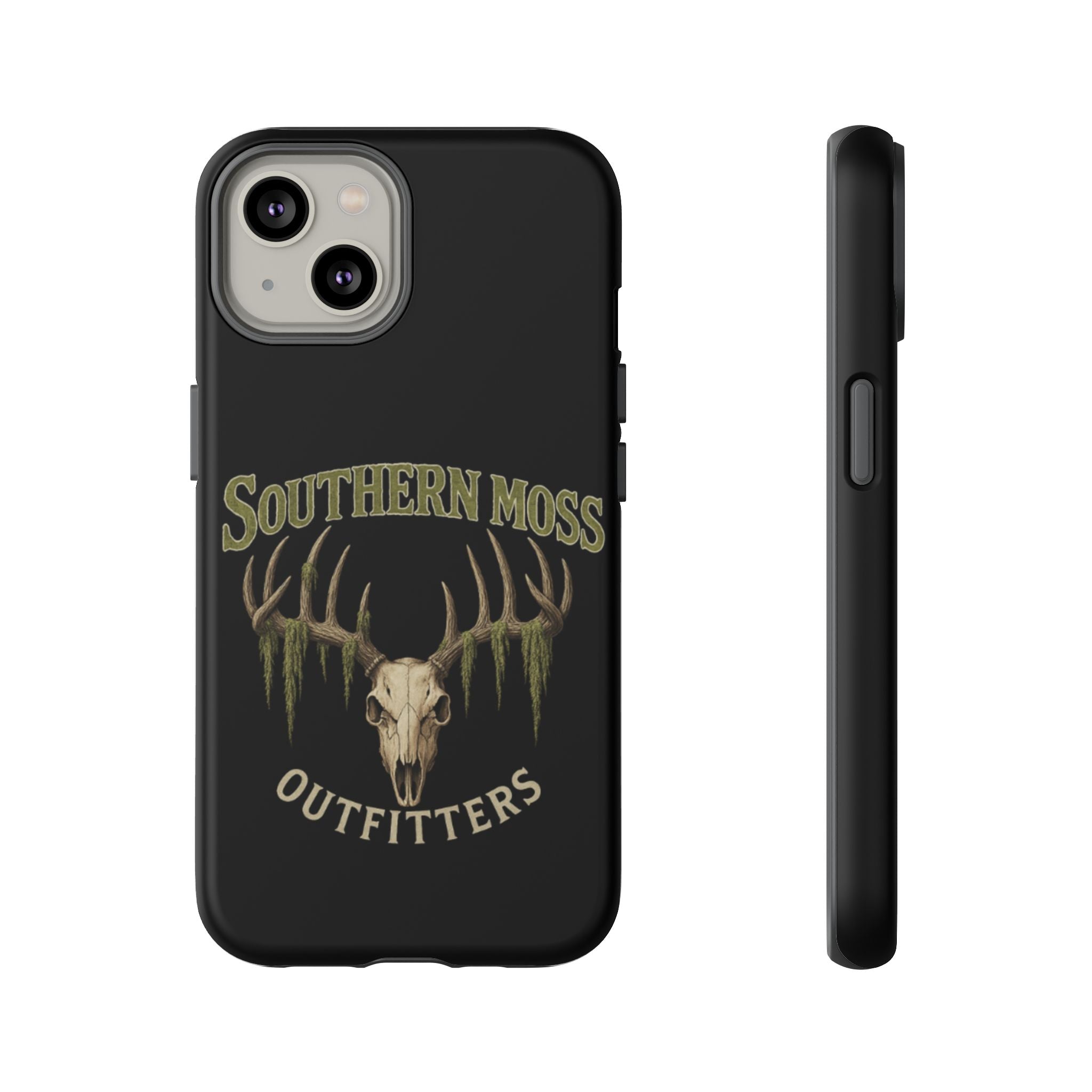 Southern Moss Outfitters Skull Phone Case – Rugged Deer Antler Design, Outdoor Gear, Hunting Accessories, Rustic Style, Gift for Adventurers