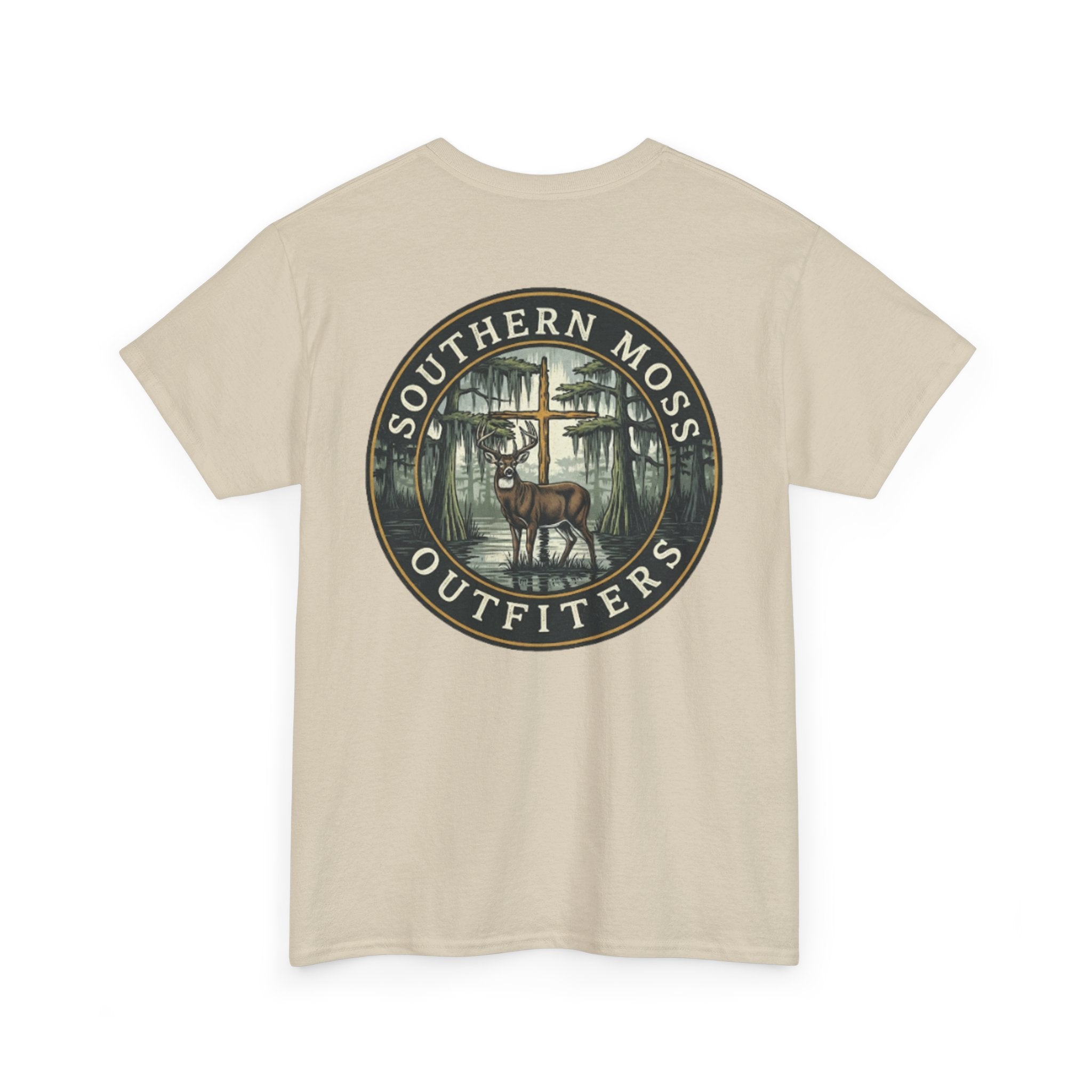 Southern Moss Outfitters Faith & Outdoors Tee Deer, Cross, Church Design, Casual Wear, Outdoor Apparel, Gift for Nature Lovers, Wildlife Tee