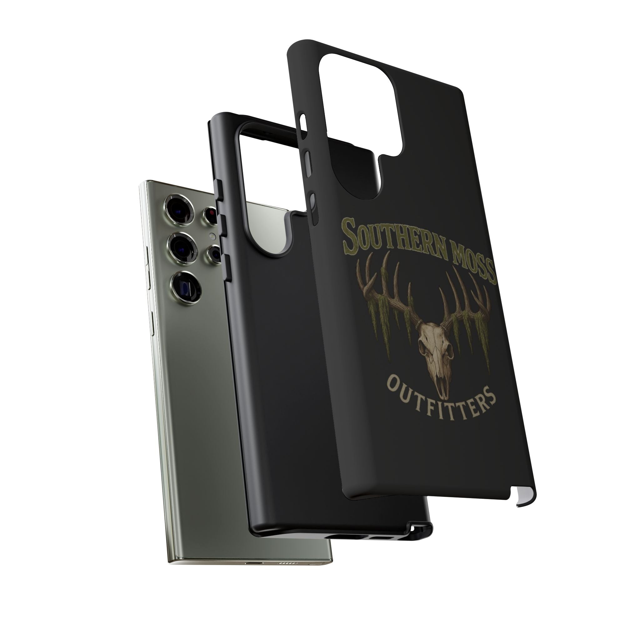 Southern Moss Outfitters Skull Phone Case – Rugged Deer Antler Design, Outdoor Gear, Hunting Accessories, Rustic Style, Gift for Adventurers