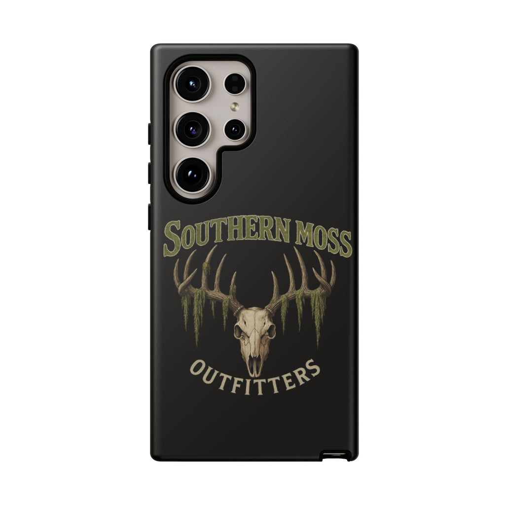 Southern Moss Outfitters Skull Phone Case – Rugged Deer Antler Design, Outdoor Gear, Hunting Accessories, Rustic Style, Gift for Adventurers