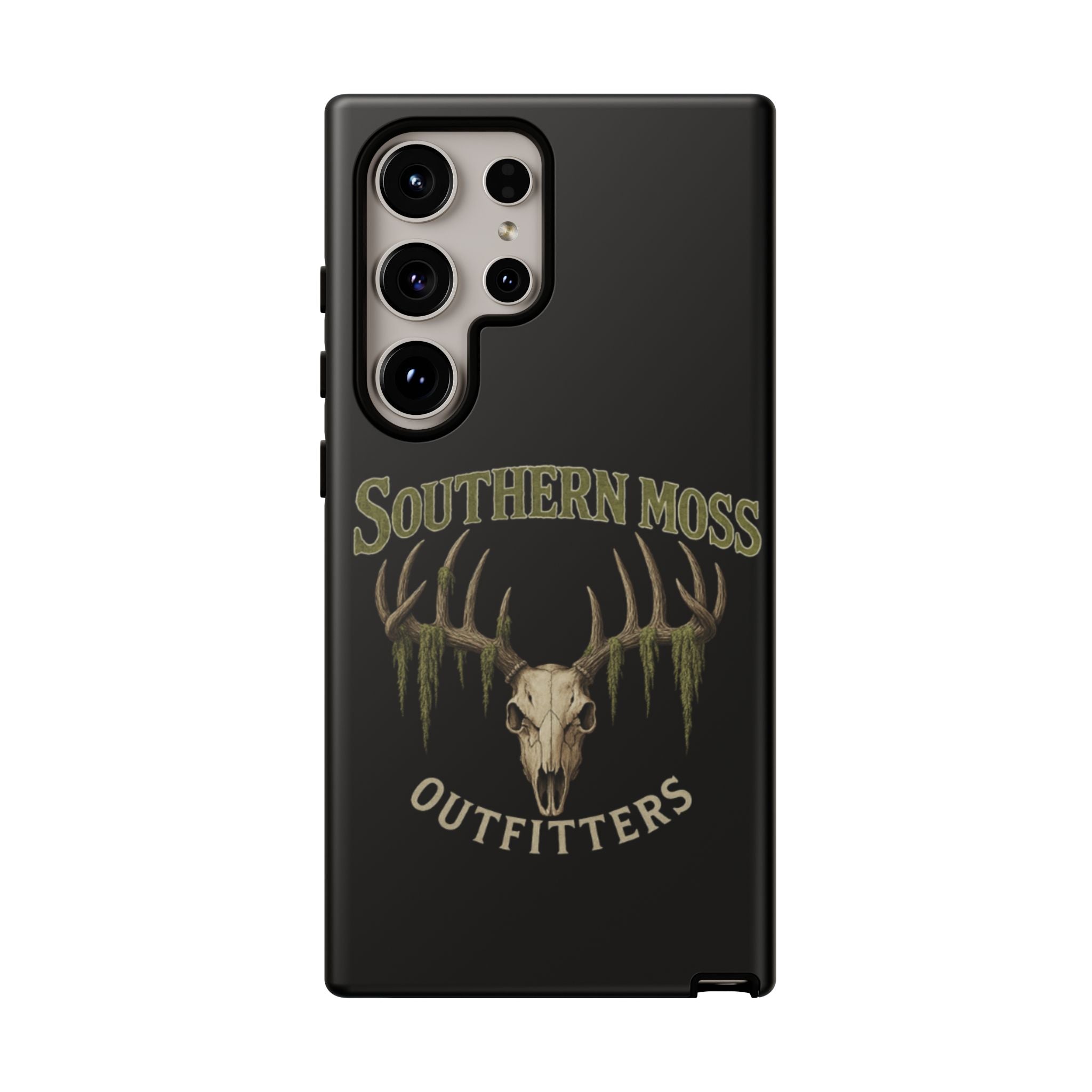 Southern Moss Outfitters Skull Phone Case – Rugged Deer Antler Design, Outdoor Gear, Hunting Accessories, Rustic Style, Gift for Adventurers