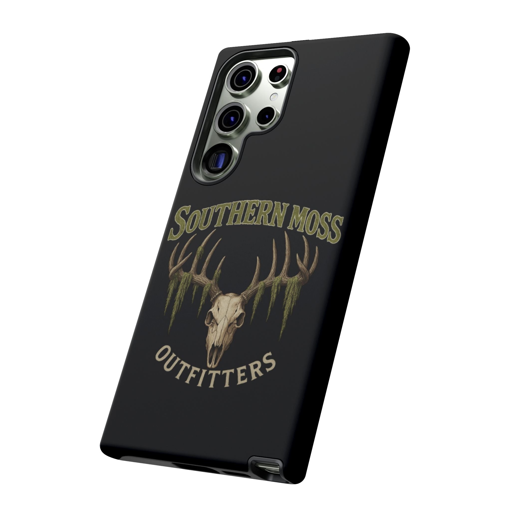 Southern Moss Outfitters Skull Phone Case – Rugged Deer Antler Design, Outdoor Gear, Hunting Accessories, Rustic Style, Gift for Adventurers