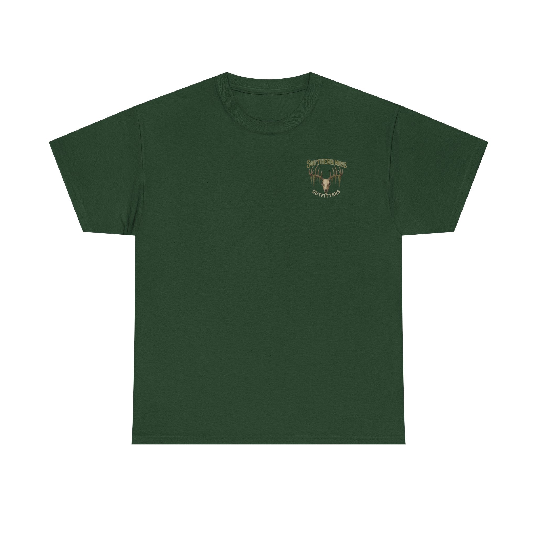 Southern Moss Outfitters Vintage Deer Skull Logo T-Shirt – Rugged Outdoor Lifestyle Tee, Casual Wear, Hunting Shirt, Outdoor Adventure, Gift for Nature Lovers