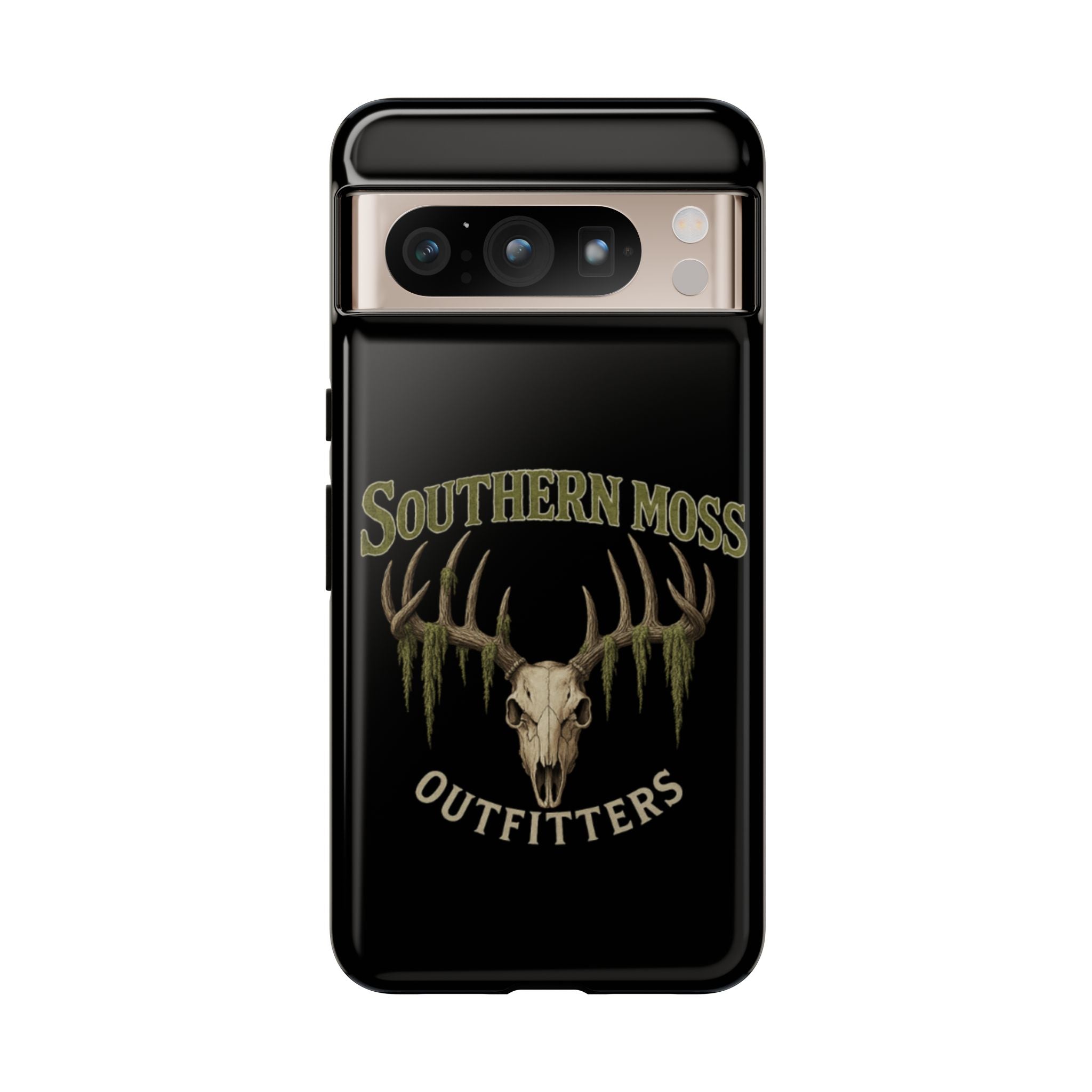 Southern Moss Outfitters Skull Phone Case – Rugged Deer Antler Design, Outdoor Gear, Hunting Accessories, Rustic Style, Gift for Adventurers