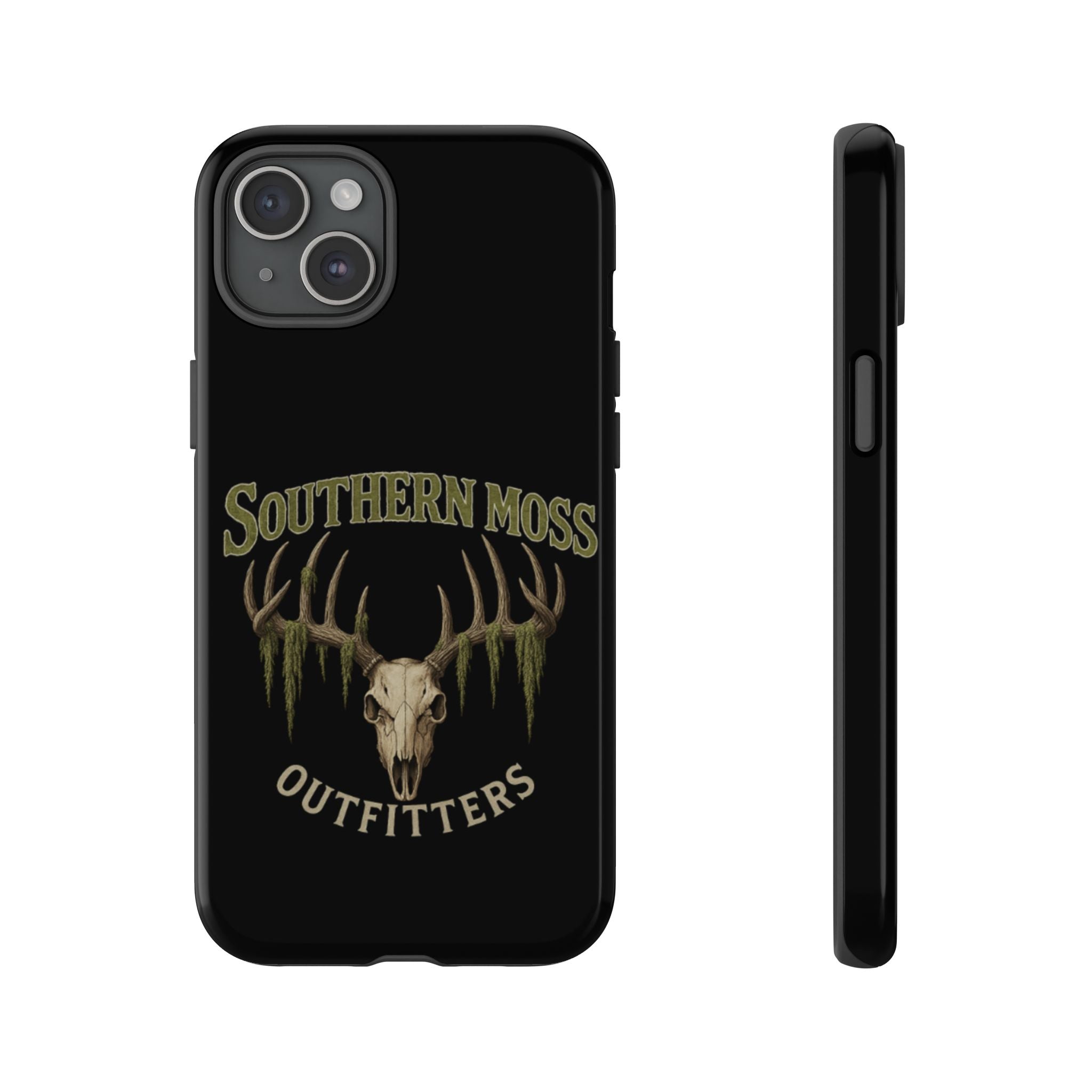 Southern Moss Outfitters Skull Phone Case – Rugged Deer Antler Design, Outdoor Gear, Hunting Accessories, Rustic Style, Gift for Adventurers