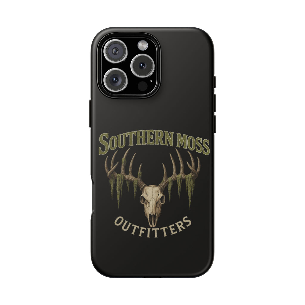 Southern Moss Outfitters Skull Phone Case – Rugged Deer Antler Design, Outdoor Gear, Hunting Accessories, Rustic Style, Gift for Adventurers