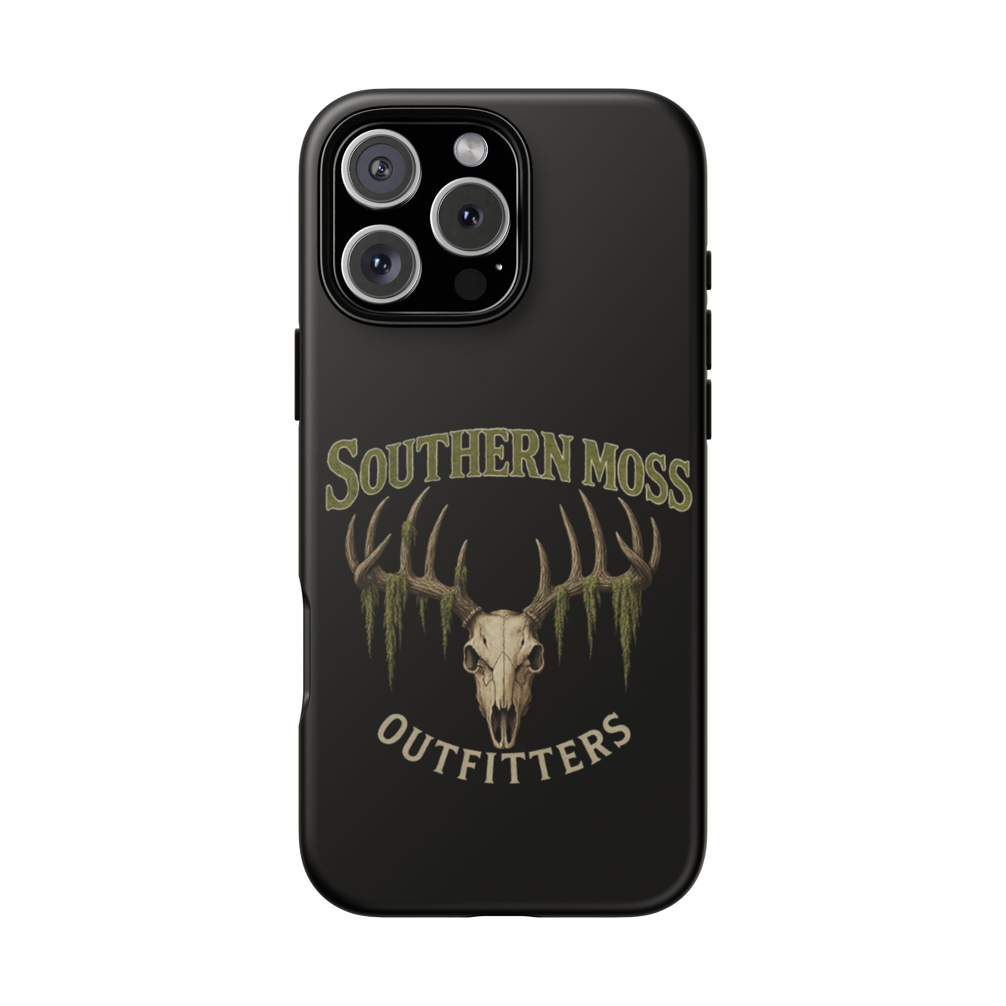 Southern Moss Outfitters Skull Phone Case – Rugged Deer Antler Design, Outdoor Gear, Hunting Accessories, Rustic Style, Gift for Adventurers