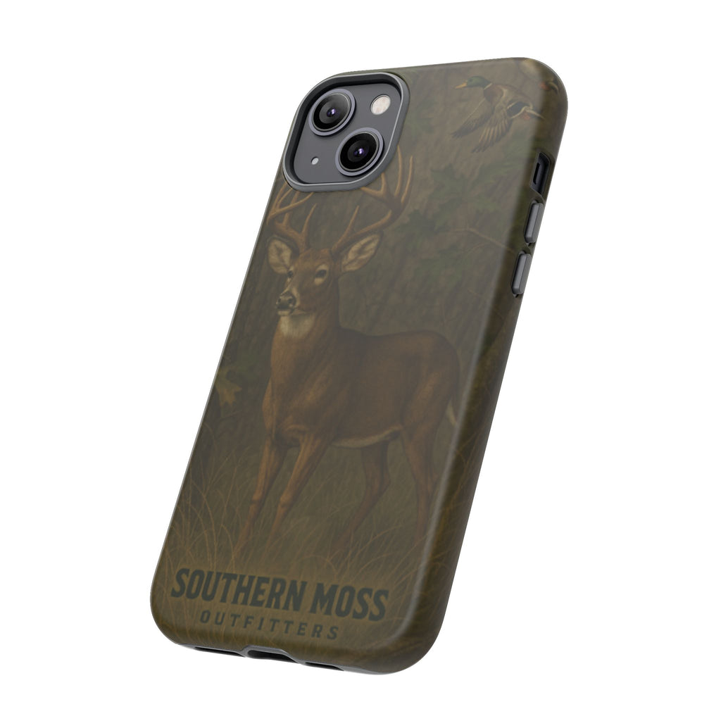 Hunting Phone Case – Deer & Ducks Design | Southern Moss Outfitters | Rugged Camo Outdoor iPhone Case