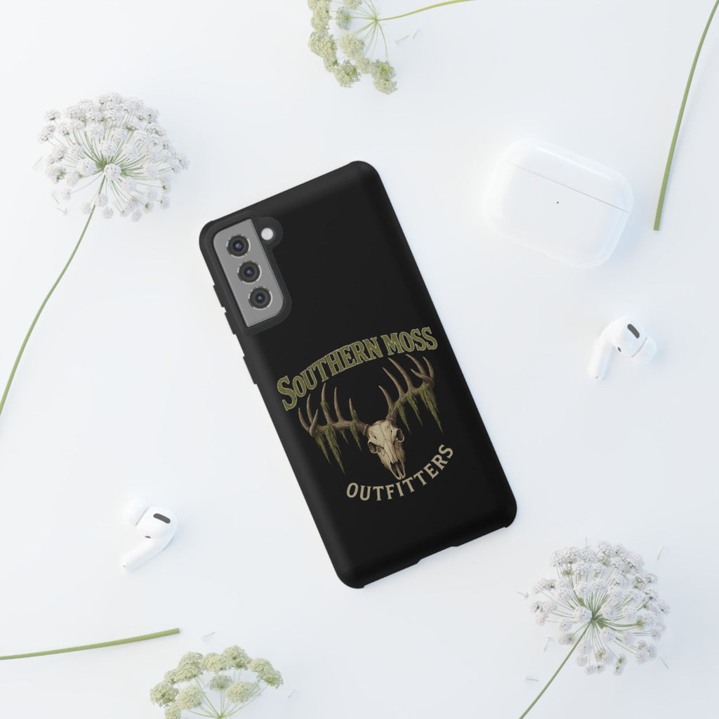 Southern Moss Outfitters Skull Phone Case – Rugged Deer Antler Design, Outdoor Gear, Hunting Accessories, Rustic Style, Gift for Adventurers