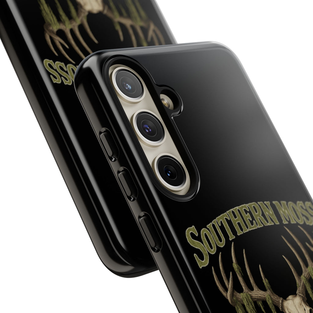 Southern Moss Outfitters Skull Phone Case – Rugged Deer Antler Design, Outdoor Gear, Hunting Accessories, Rustic Style, Gift for Adventurers