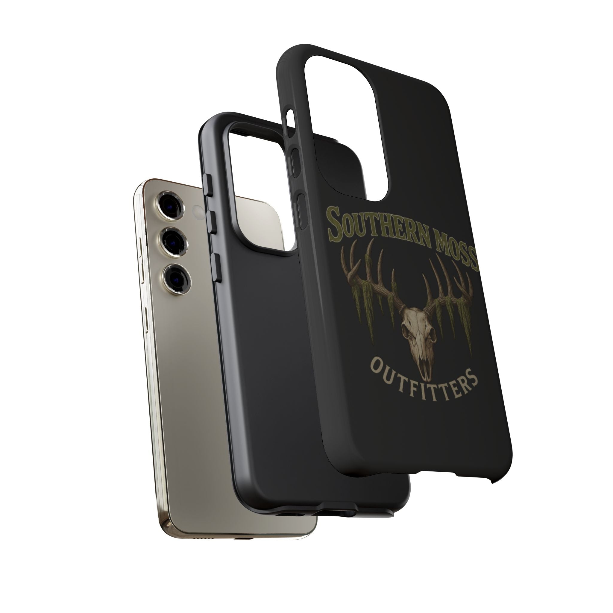 Southern Moss Outfitters Skull Phone Case – Rugged Deer Antler Design, Outdoor Gear, Hunting Accessories, Rustic Style, Gift for Adventurers