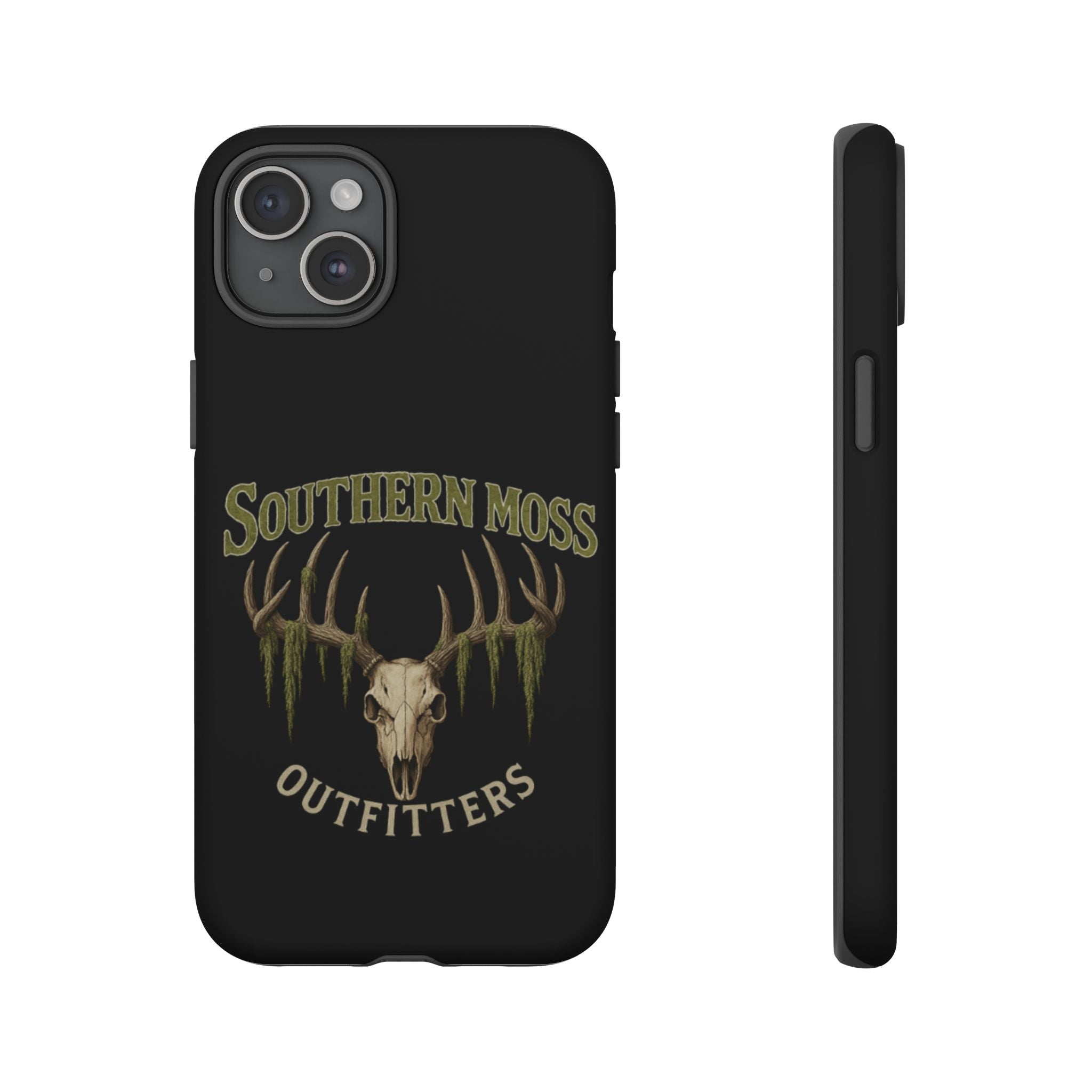 Southern Moss Outfitters Skull Phone Case – Rugged Deer Antler Design, Outdoor Gear, Hunting Accessories, Rustic Style, Gift for Adventurers