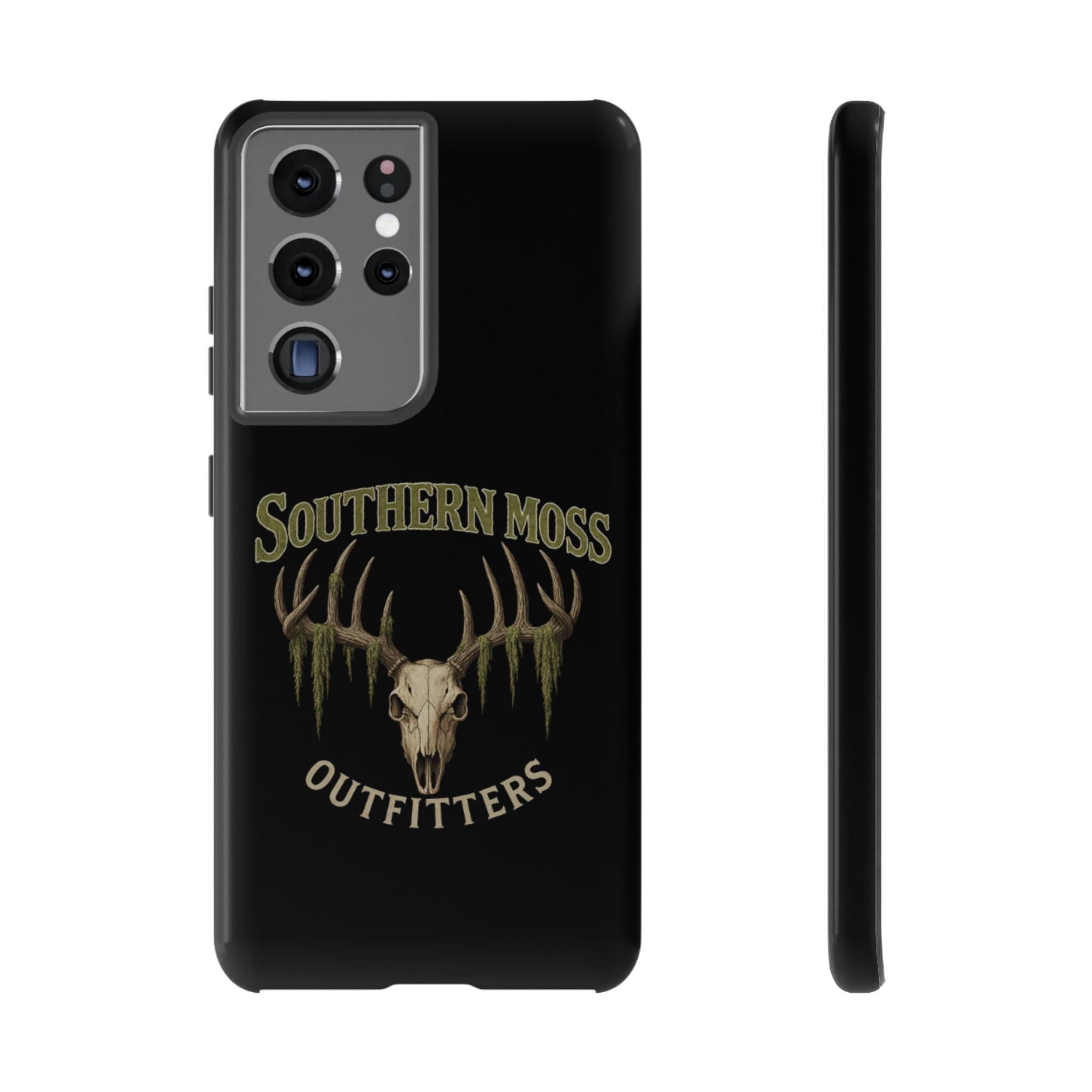 Southern Moss Outfitters Skull Phone Case – Rugged Deer Antler Design, Outdoor Gear, Hunting Accessories, Rustic Style, Gift for Adventurers