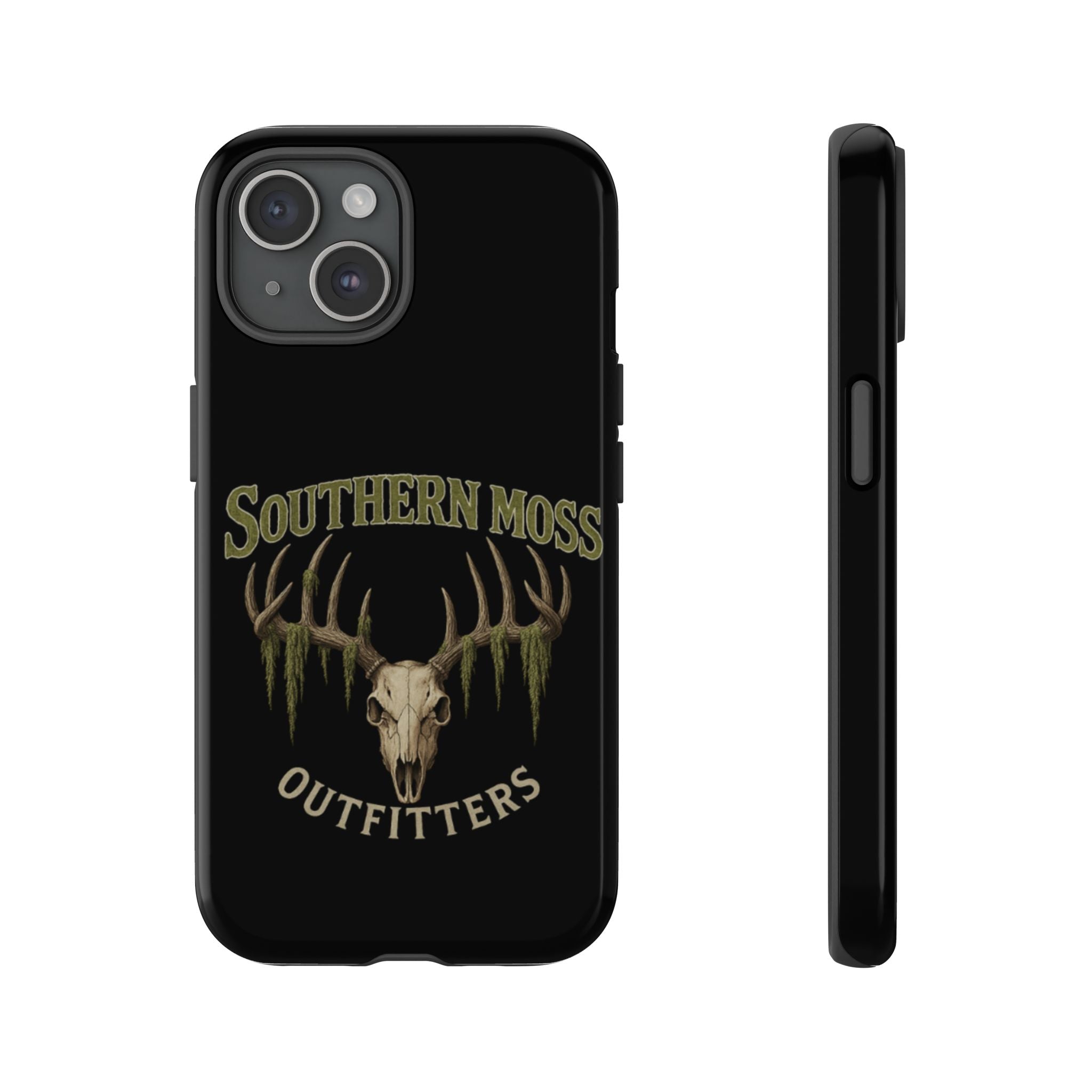 Southern Moss Outfitters Skull Phone Case – Rugged Deer Antler Design, Outdoor Gear, Hunting Accessories, Rustic Style, Gift for Adventurers