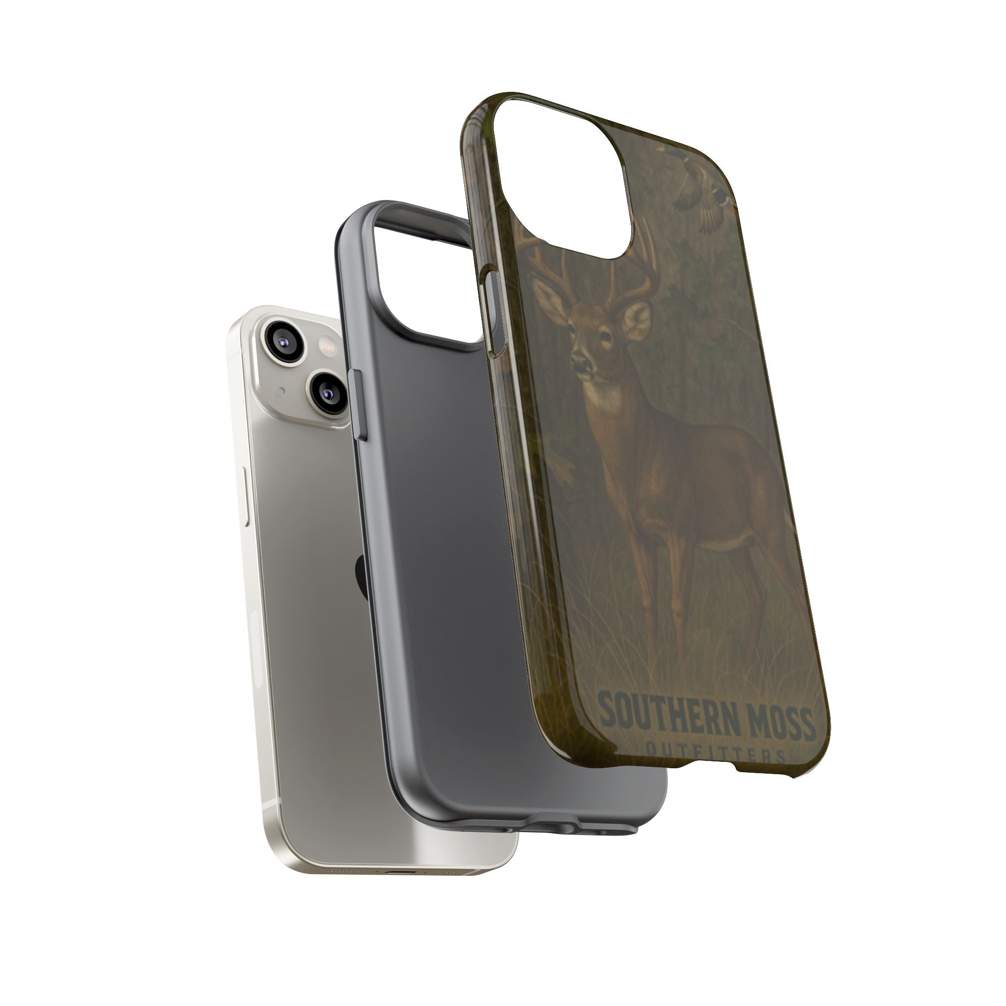 Hunting Phone Case – Deer & Ducks Design | Southern Moss Outfitters | Rugged Camo Outdoor iPhone Case